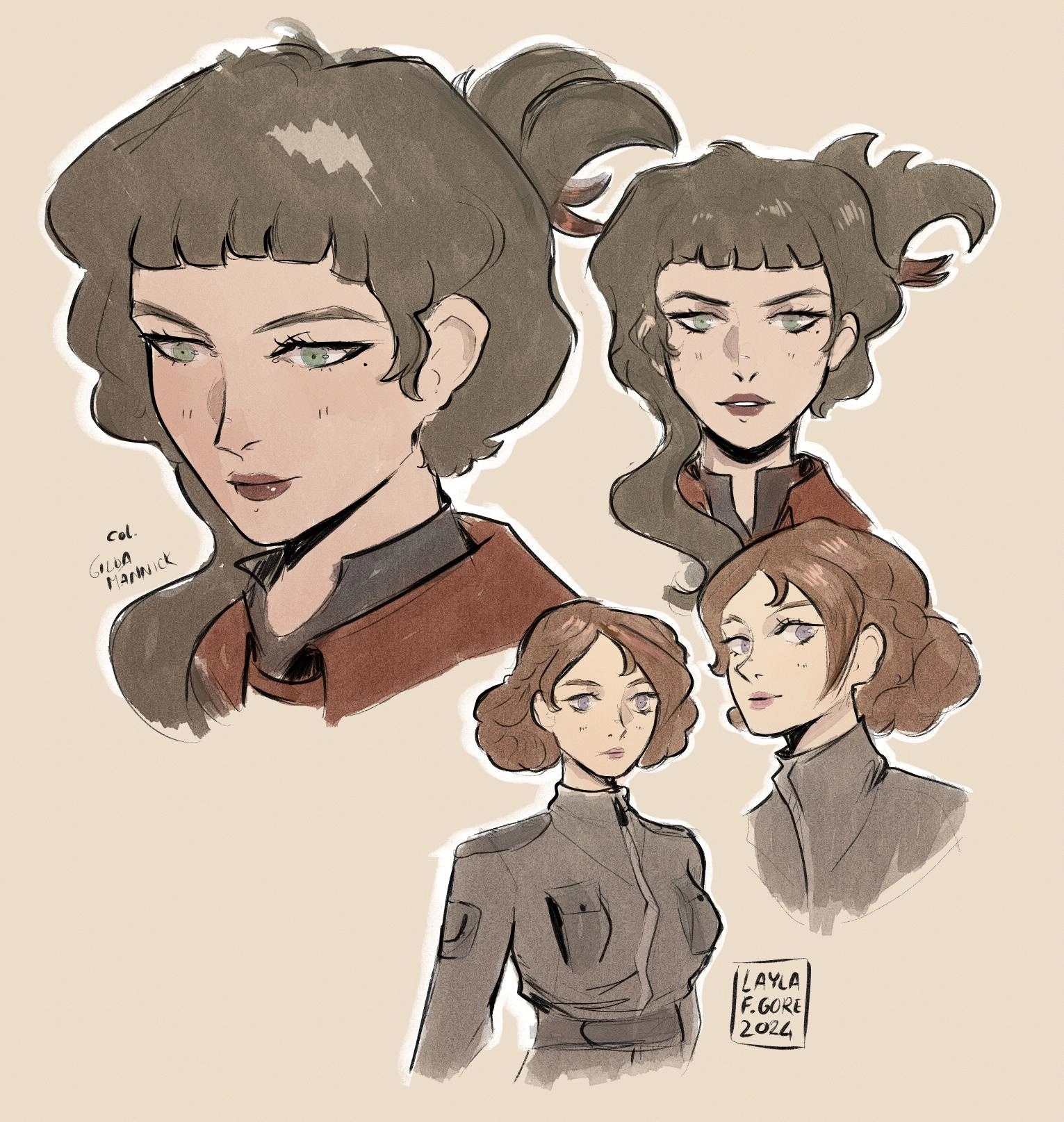 Colonel Gilda Mannick + still unnamed attendant - character study of some kind