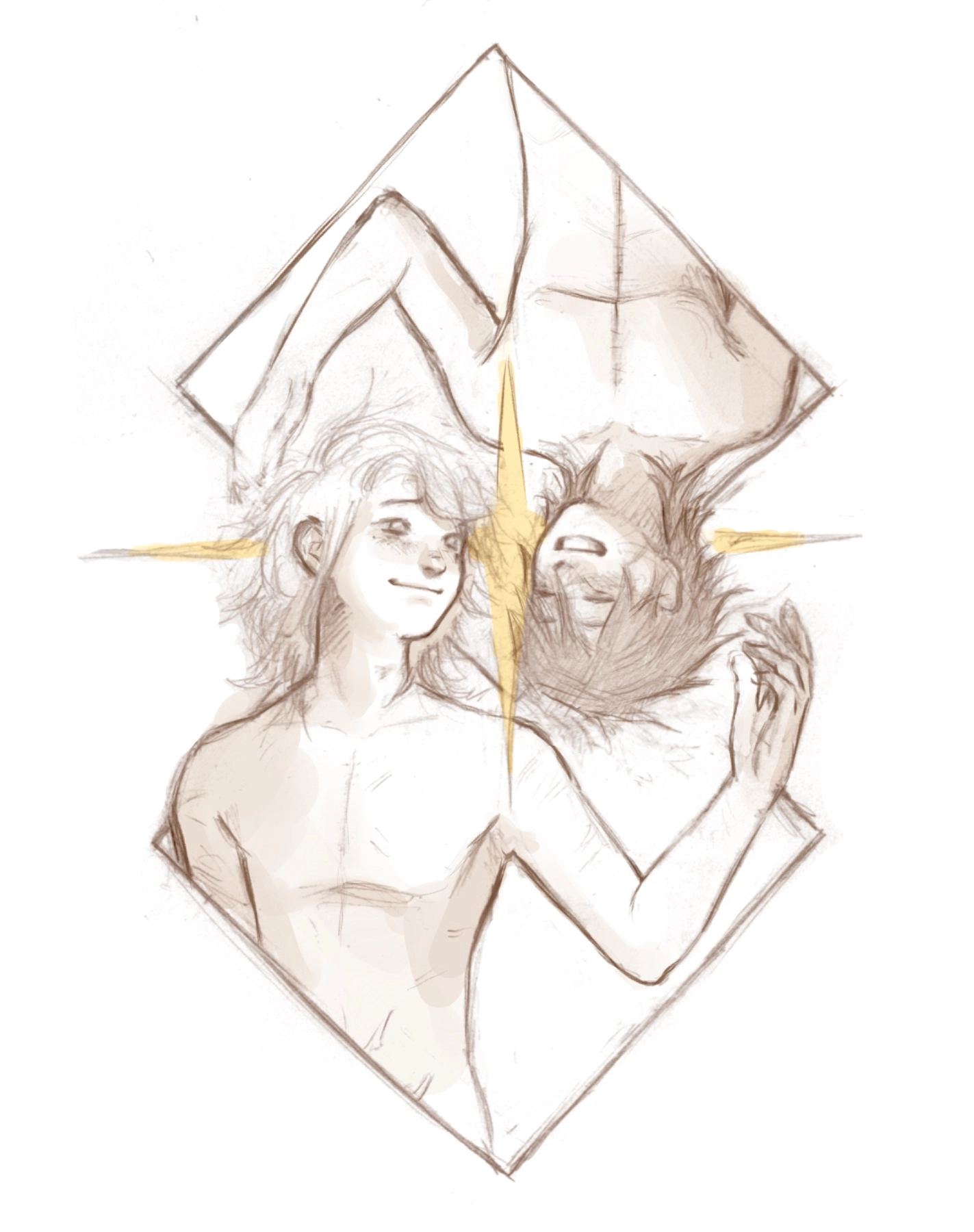 My ocs Lens and Rey being cute (they are not gay, OK?!?! JUST CLOSE FRIENDS I SWEAR)