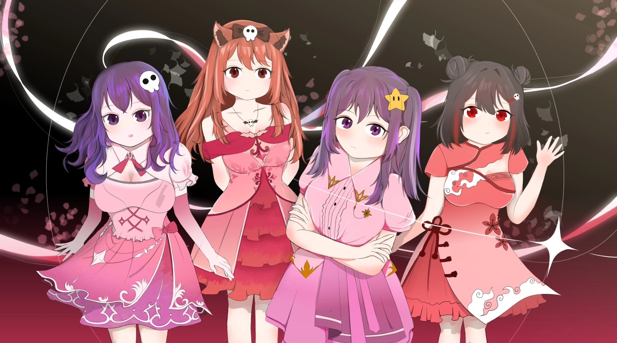 [My Original Character Showcase, Dress .Ver]
Soona💀/ RUi🦇/ Puyo⭐/ YUi☠️
