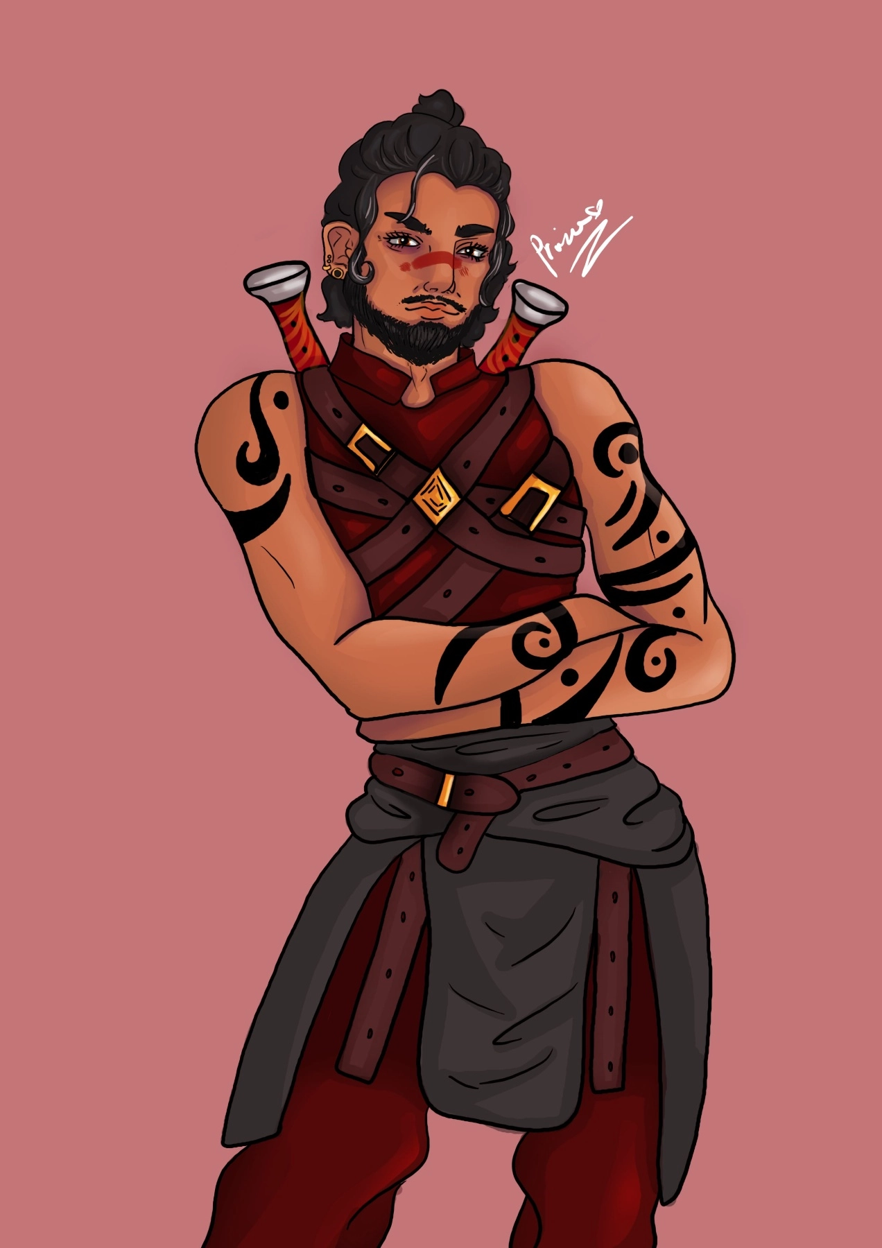My Hawke, I think I messed up the arms a little bit but overall I like how he turned out. 


