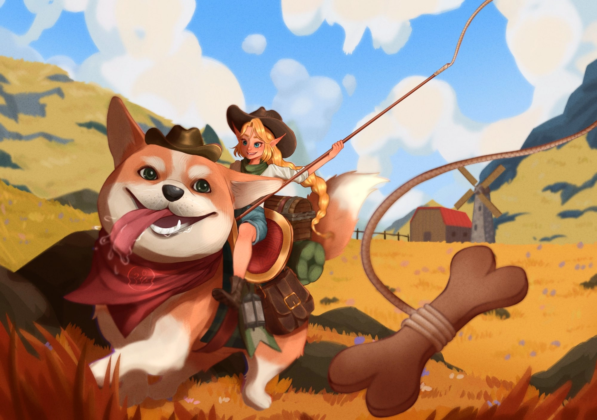 Poppy and Chip! The ranger and her mount :>