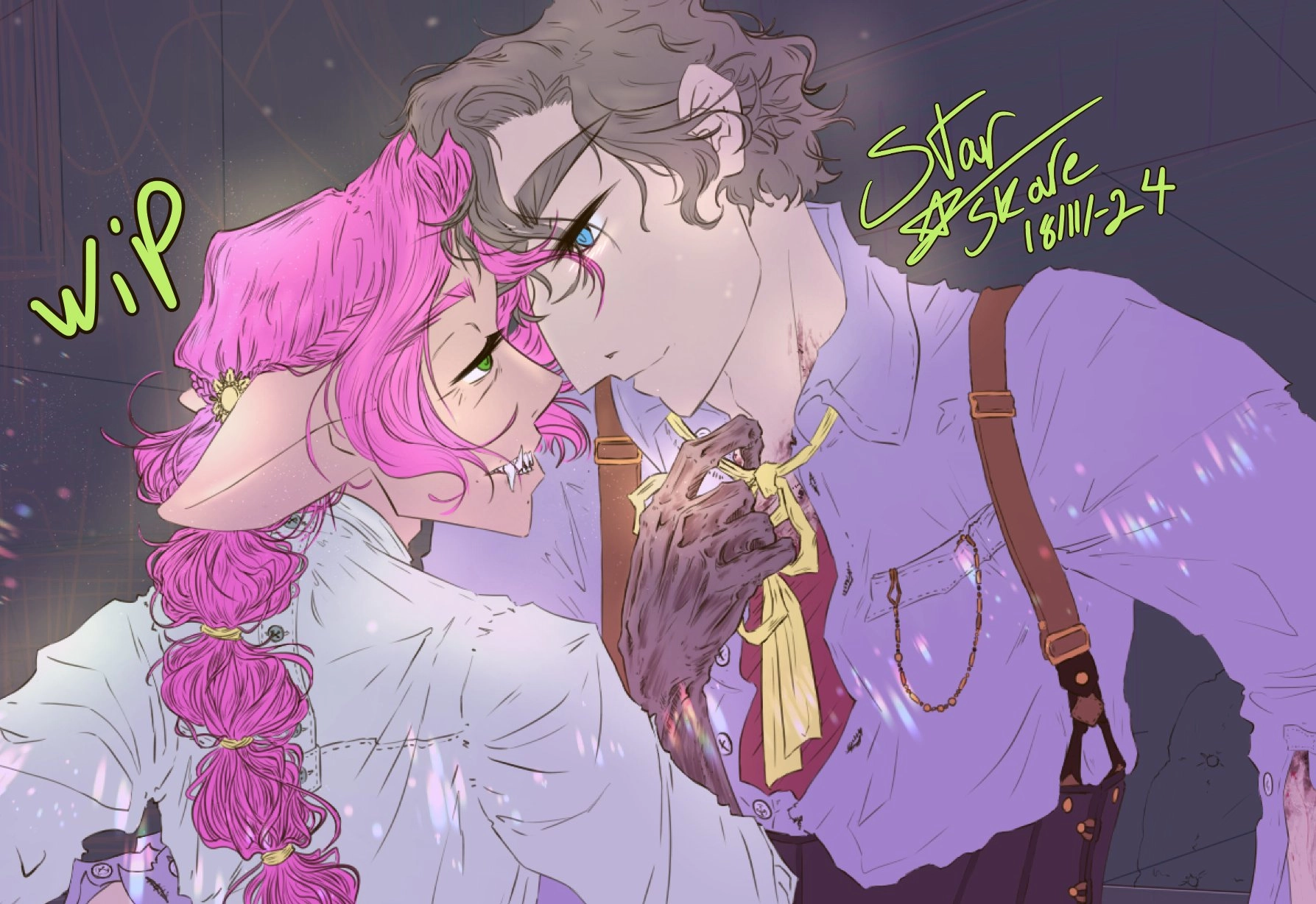 [OC Jaakko & Michal] WIP

Still working on the background architecture and furniture. But finished coloring the two cathedral men. Or... what is still left of their person-hood.