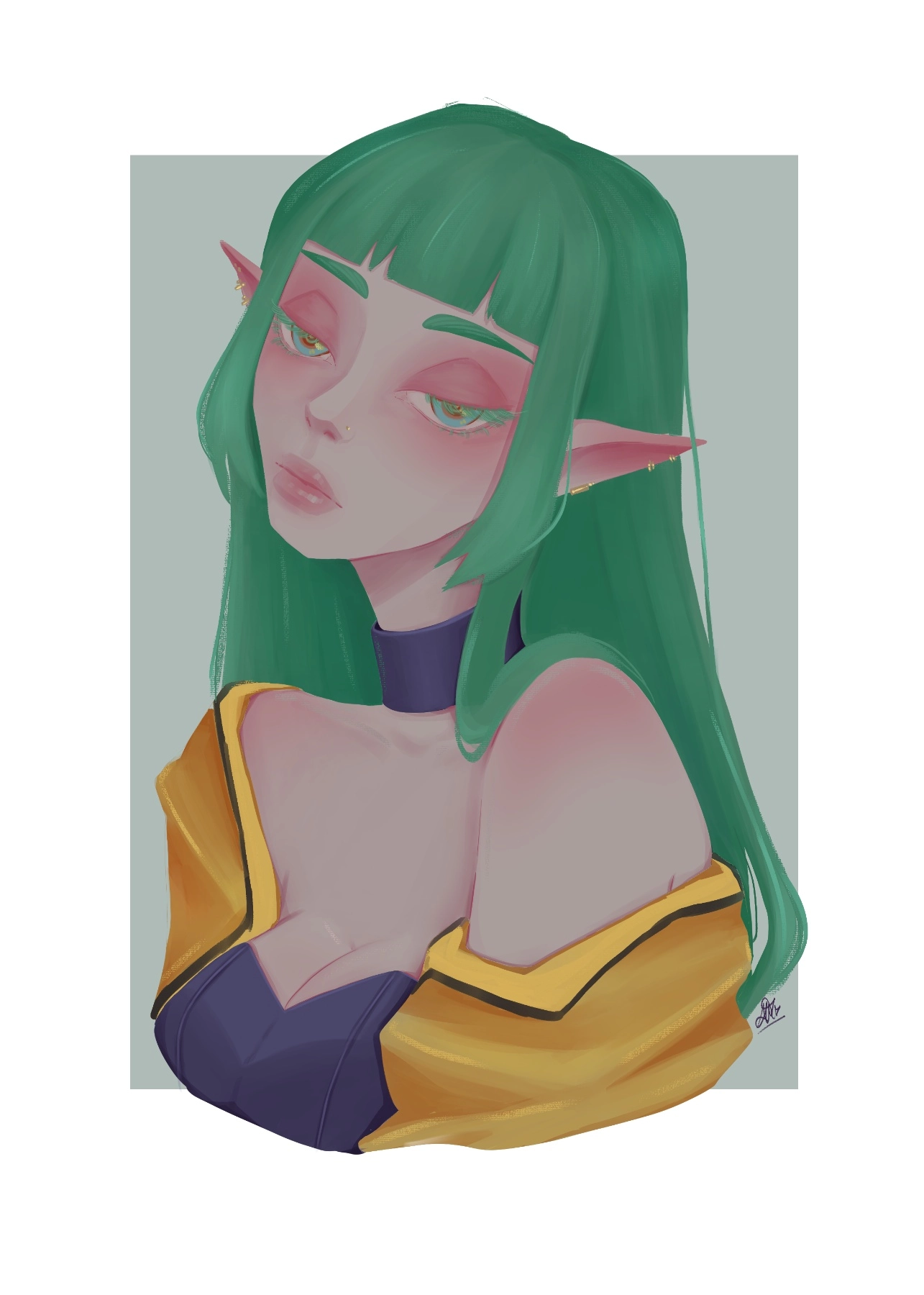 Elf

This is one of my semi recent works, I am trying to let go of my lineart and use a more painterly and free style ^^
