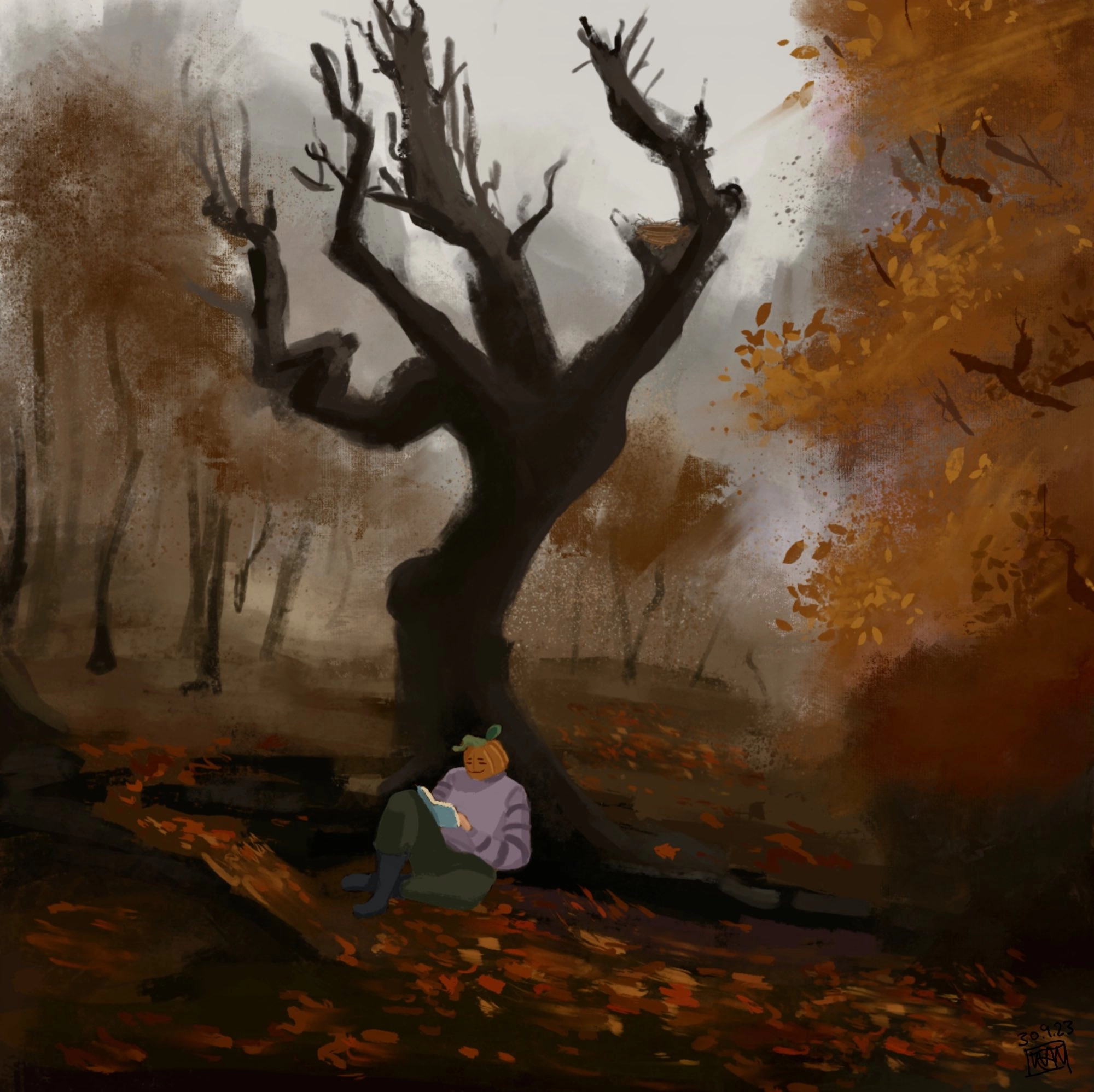 A digital painting practice I did last with one of my Halloween oc’s🍂