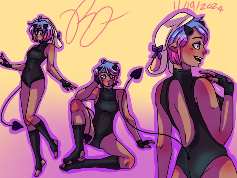 Vocaloid oc from an art challenge my friend shared. (This lil bean still doesn’t have a name tho…)