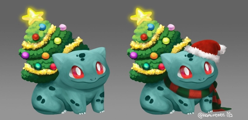 Christmas Baubas I did for Bulbagarden Holiday Contests 2020