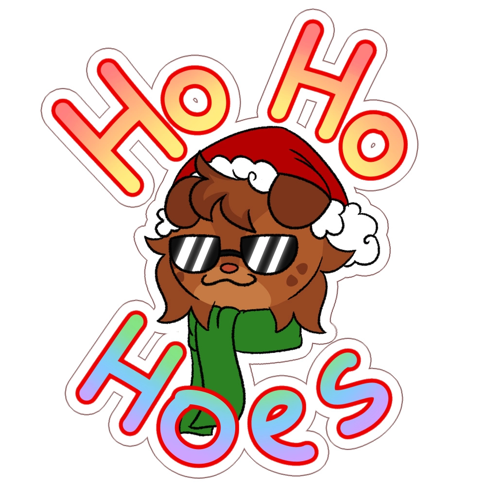 sometimes all you need to do is watch a queer christmas movie with a friend, accidentally start a new tradition, and make a silly sticker with a funny line from that movie.