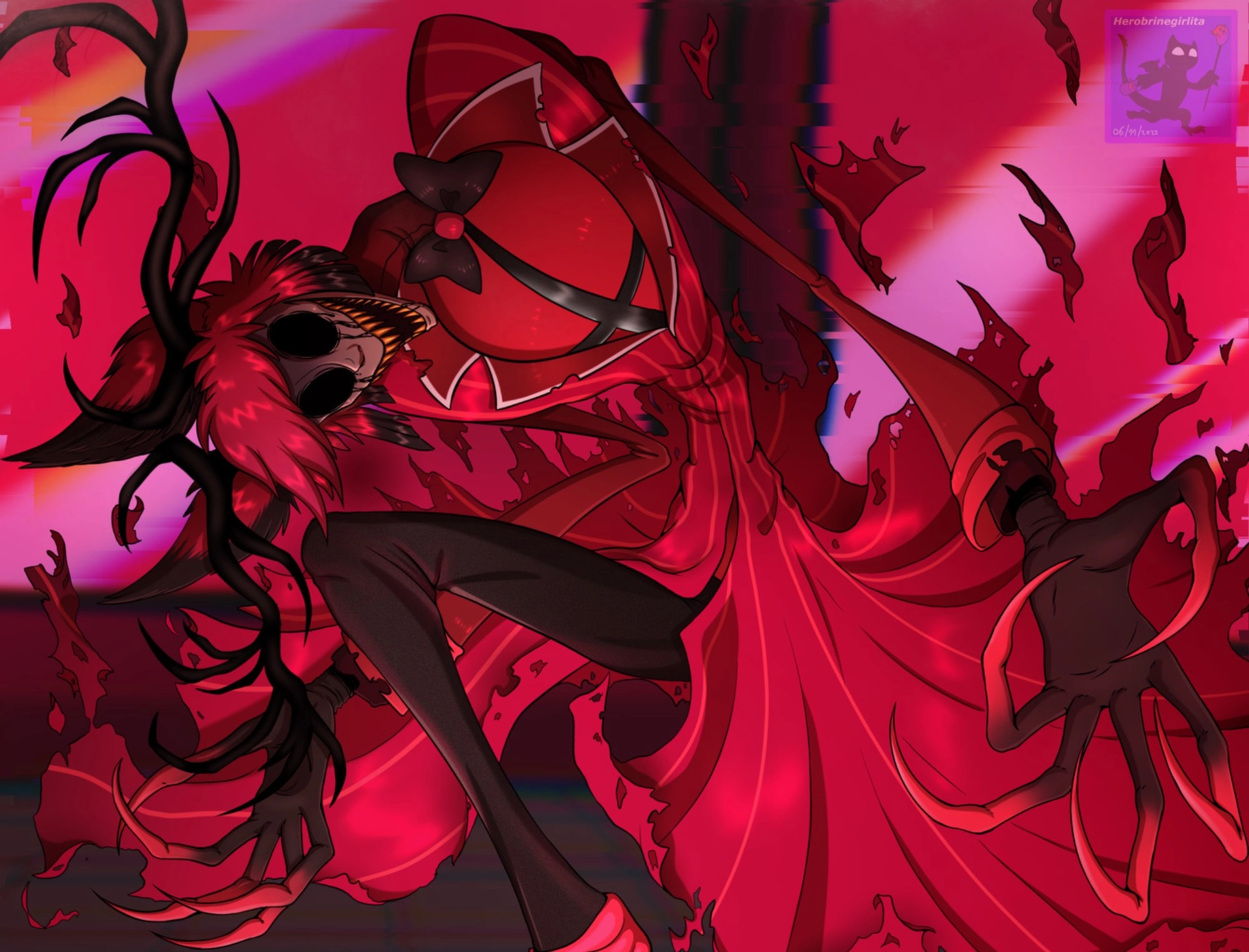 old Alastor Fanart I made because I liked his scary demon form