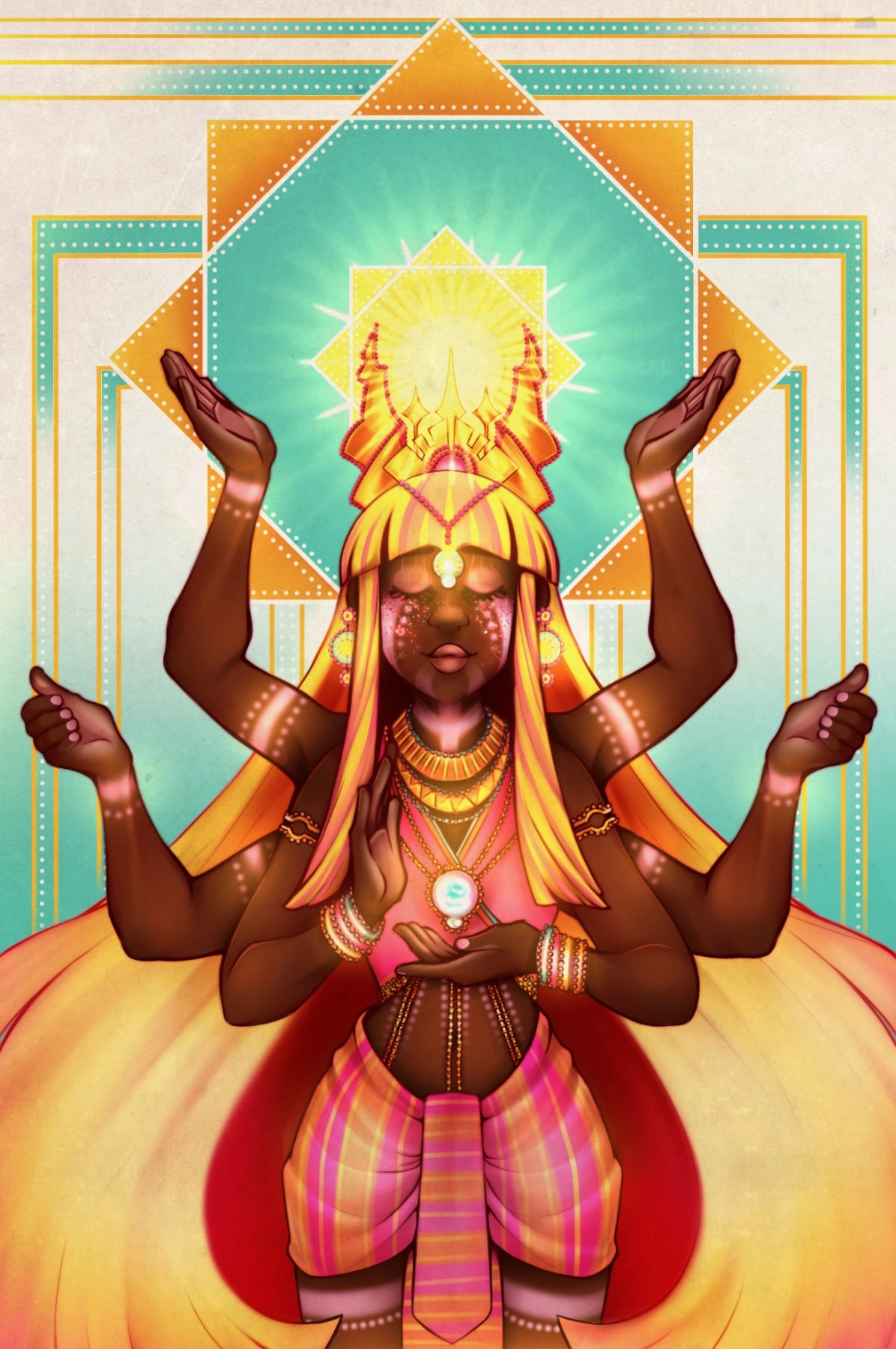 An old OC of mine, named Soline, repurposed as a Goddess for a new story I had in mind. I kind of like the idea of using my past OCs for new projects, however I usually won't give them major roles outside of their original stories