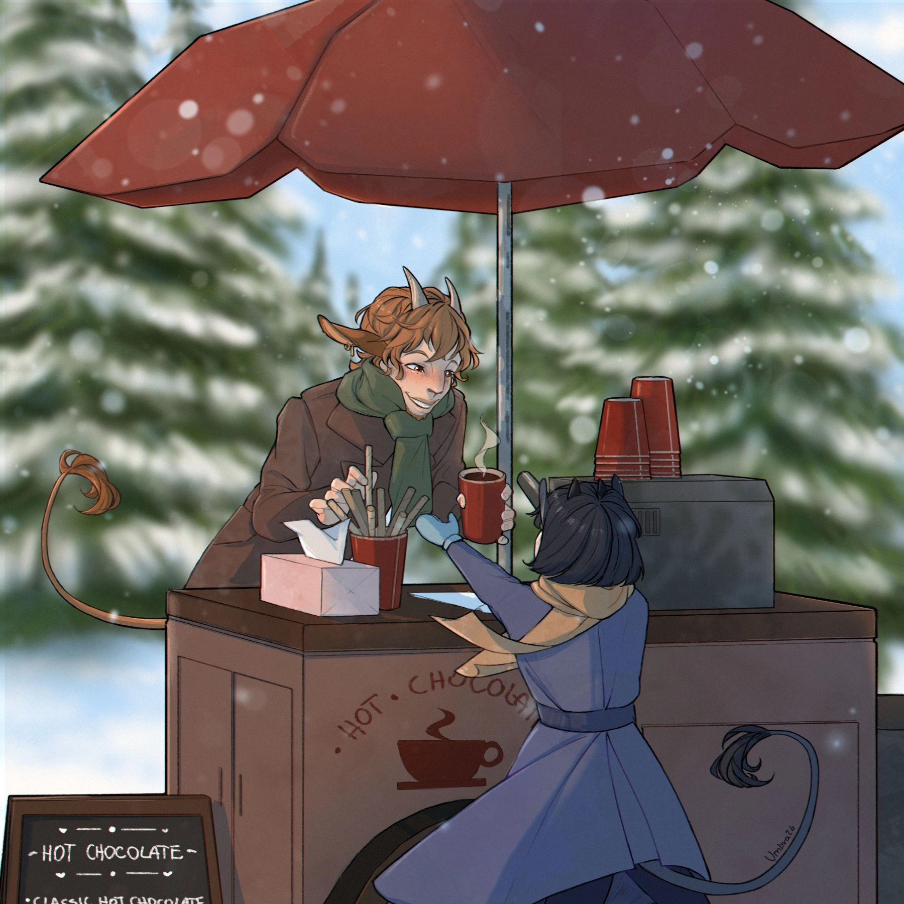 Hot Chocolate Stand
Illustration I made for a winter chinese new year themed collab my friend on insta was hosting.