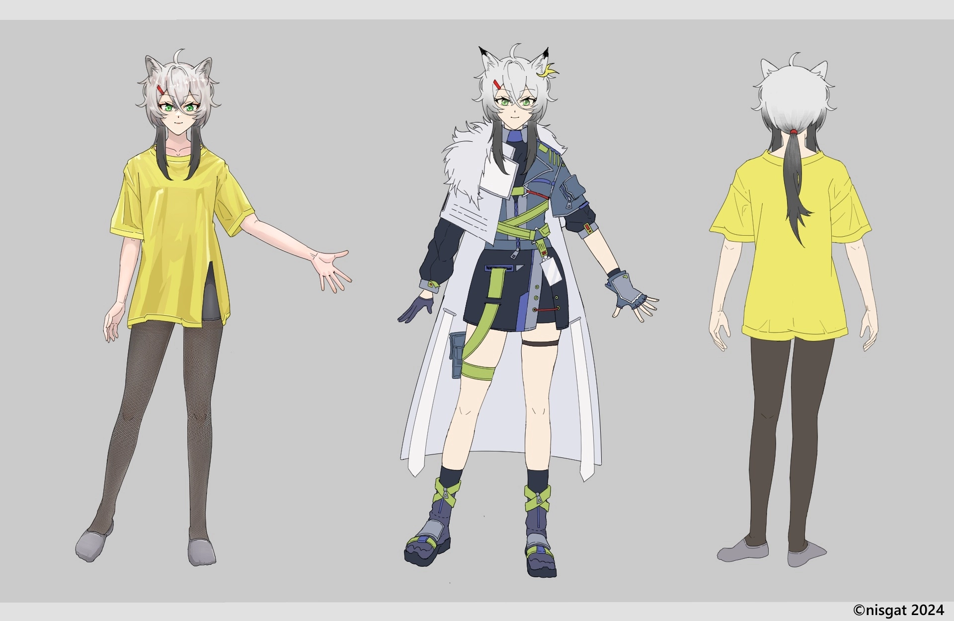 Character Reference Sheet for my persona. 
This is Her homewear and combat clothes.