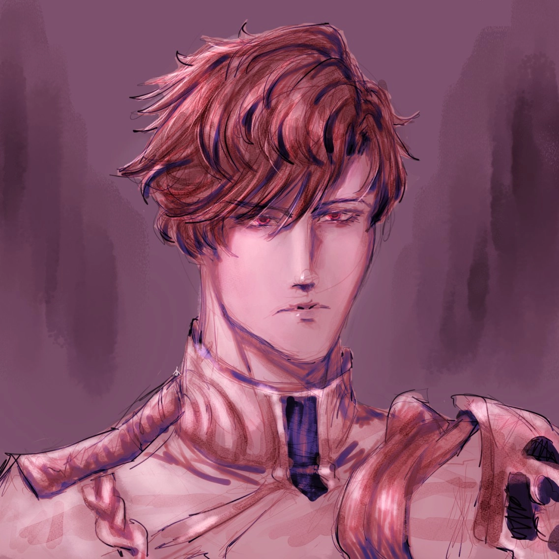 Fanart of Adjutant Belial from Granblue Fantasy with his hair down.

(Date: January 7, 2024)