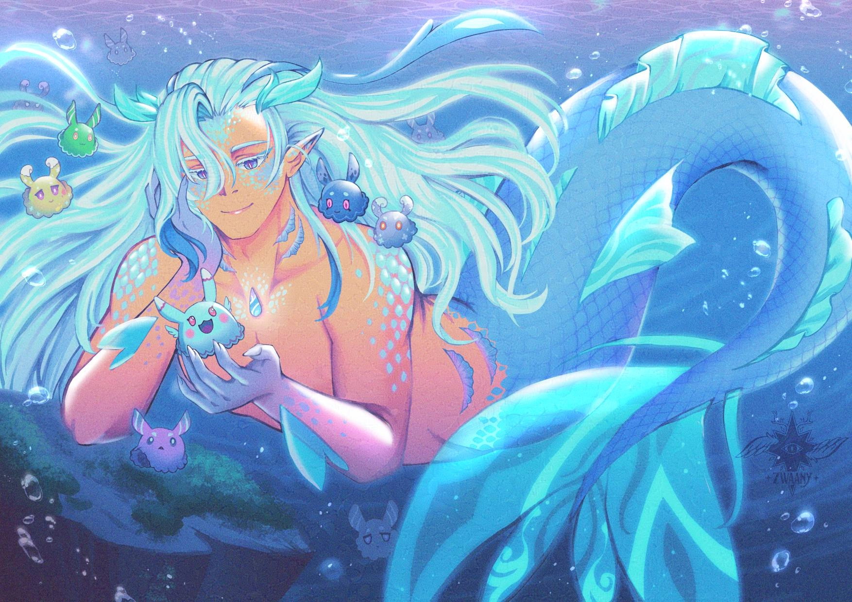 Merman Neuvillette with his precious Melusines.