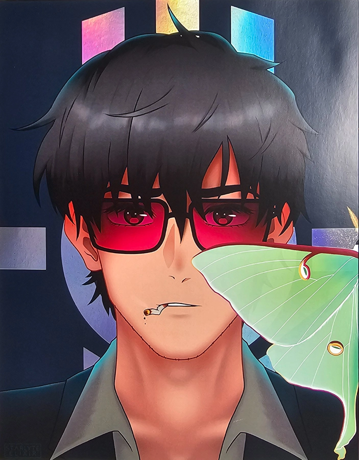 Nicholas D. Wolfwood - Holographic foil print, 8.5x11.

If you'd like one for yourself, check out my Etsy!
[Link on profile]