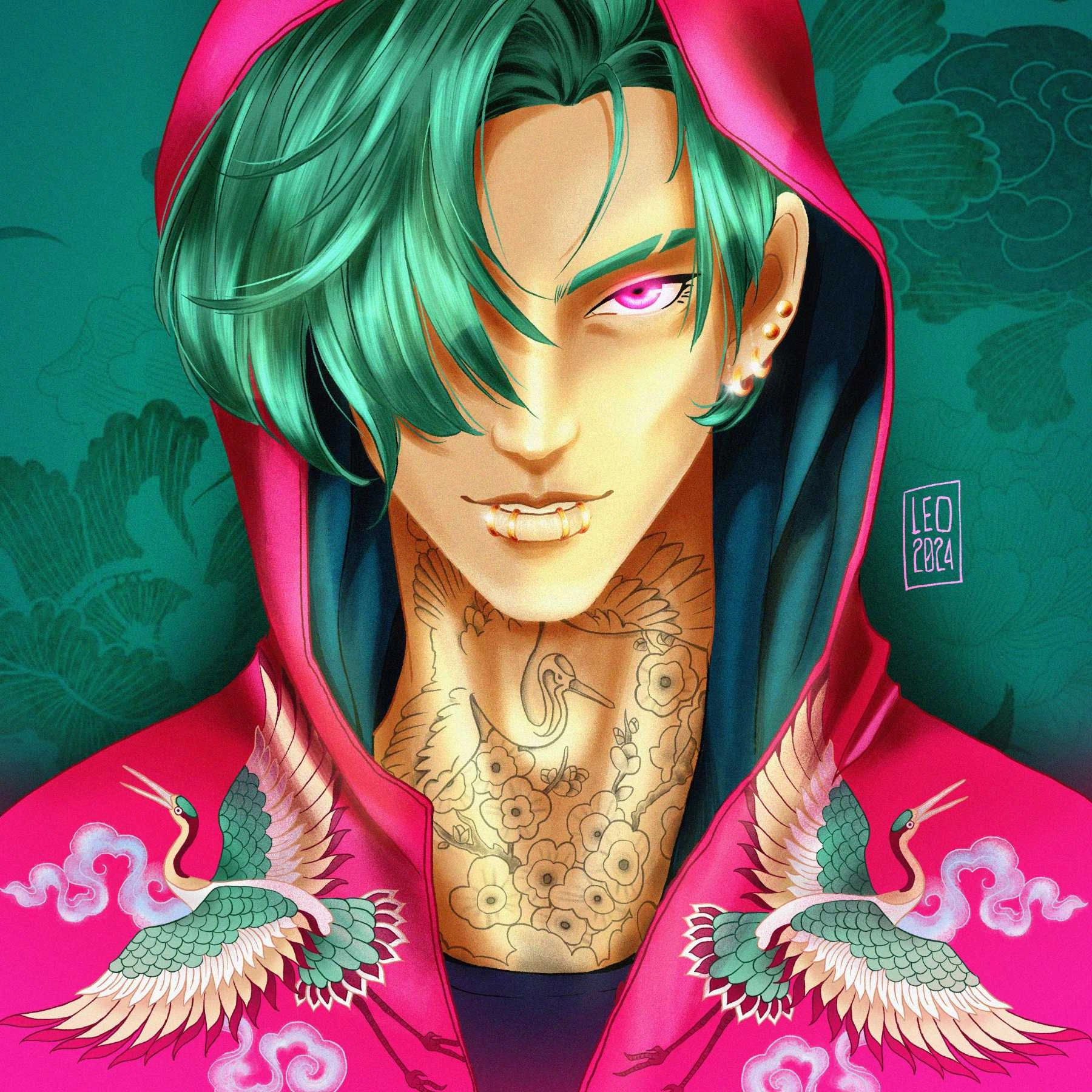 Crane Boy. 
He's one of the drawings I made for my manga coloring album on amazon but since I liked him I've colored him too. 