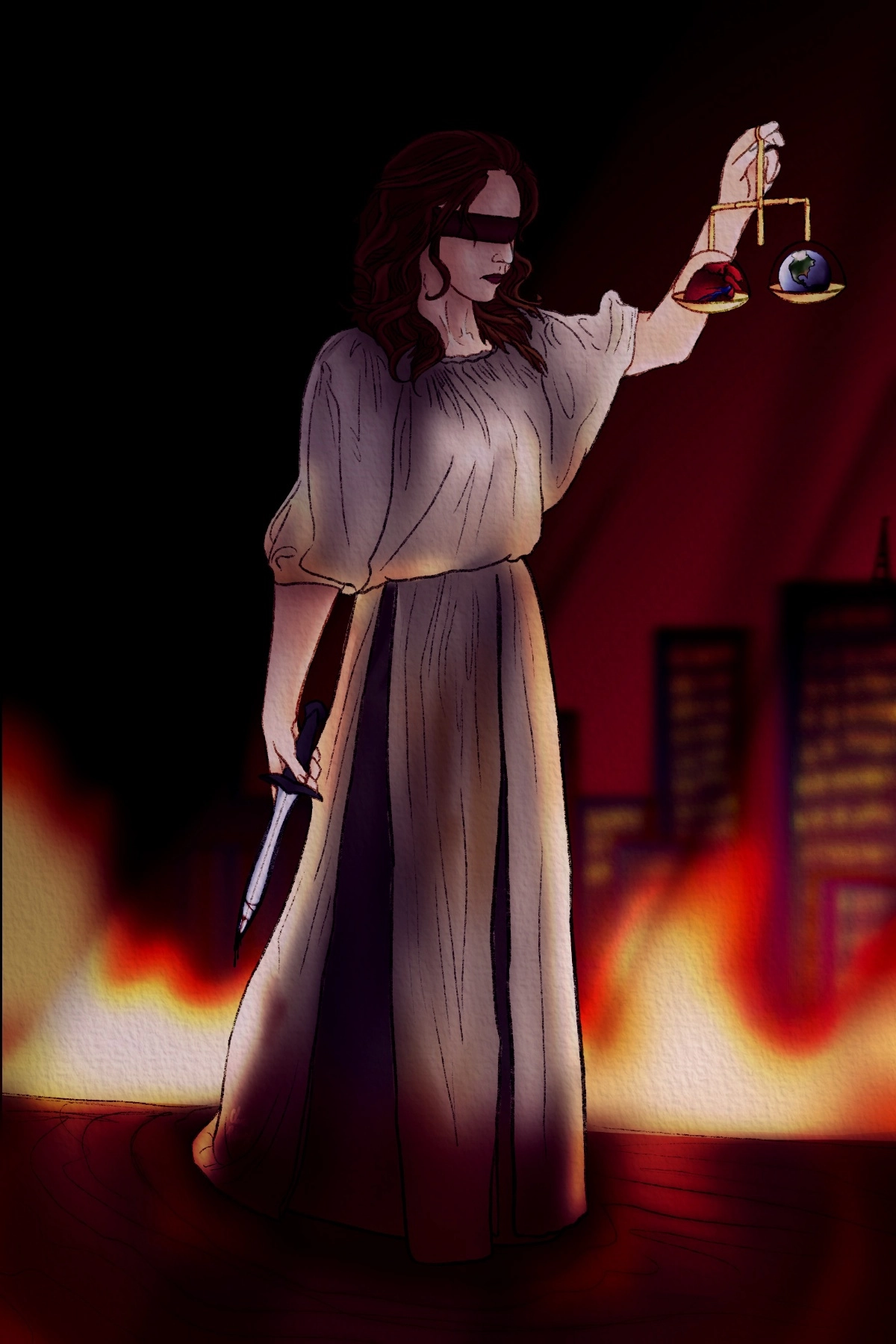 Fullbody rendered with detailed portrait background 