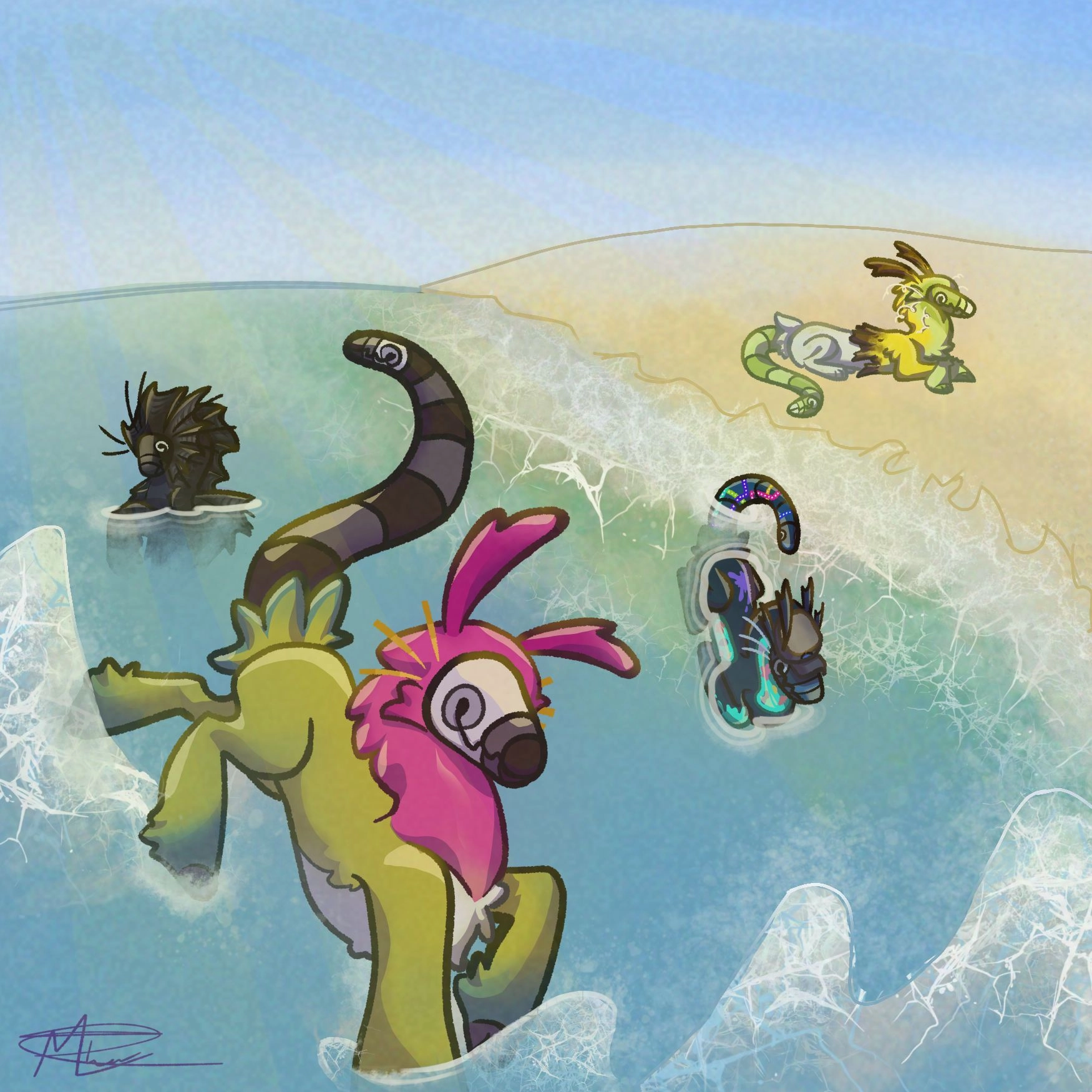Some duplewyrms hanging at the beach (i none of them are mine)