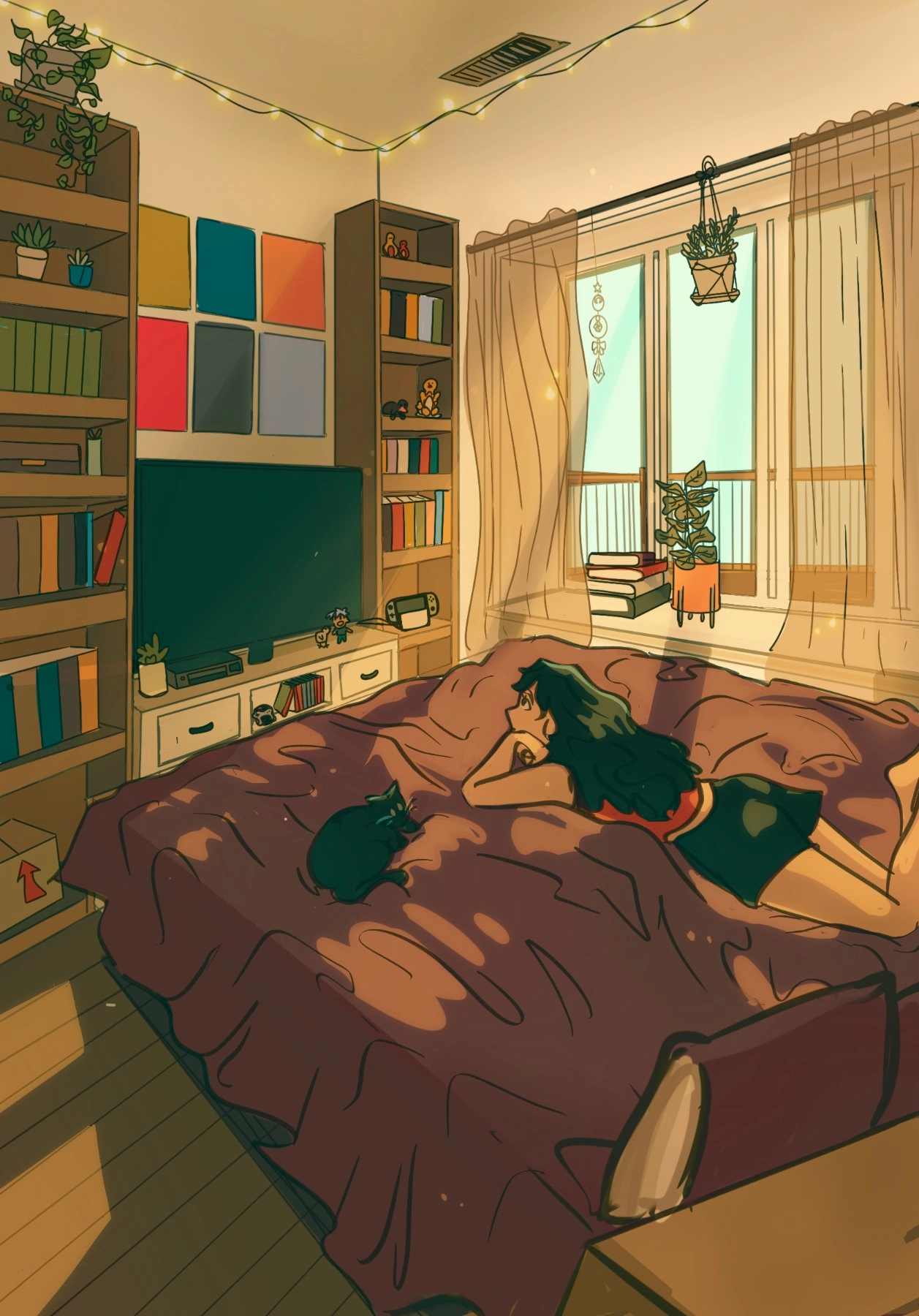 Digital Illustration (Full Render, Character + Background) $75

Upcharges may apply for multiple characters, complex characters, complex backgrounds, commercial inquiries, etc. 