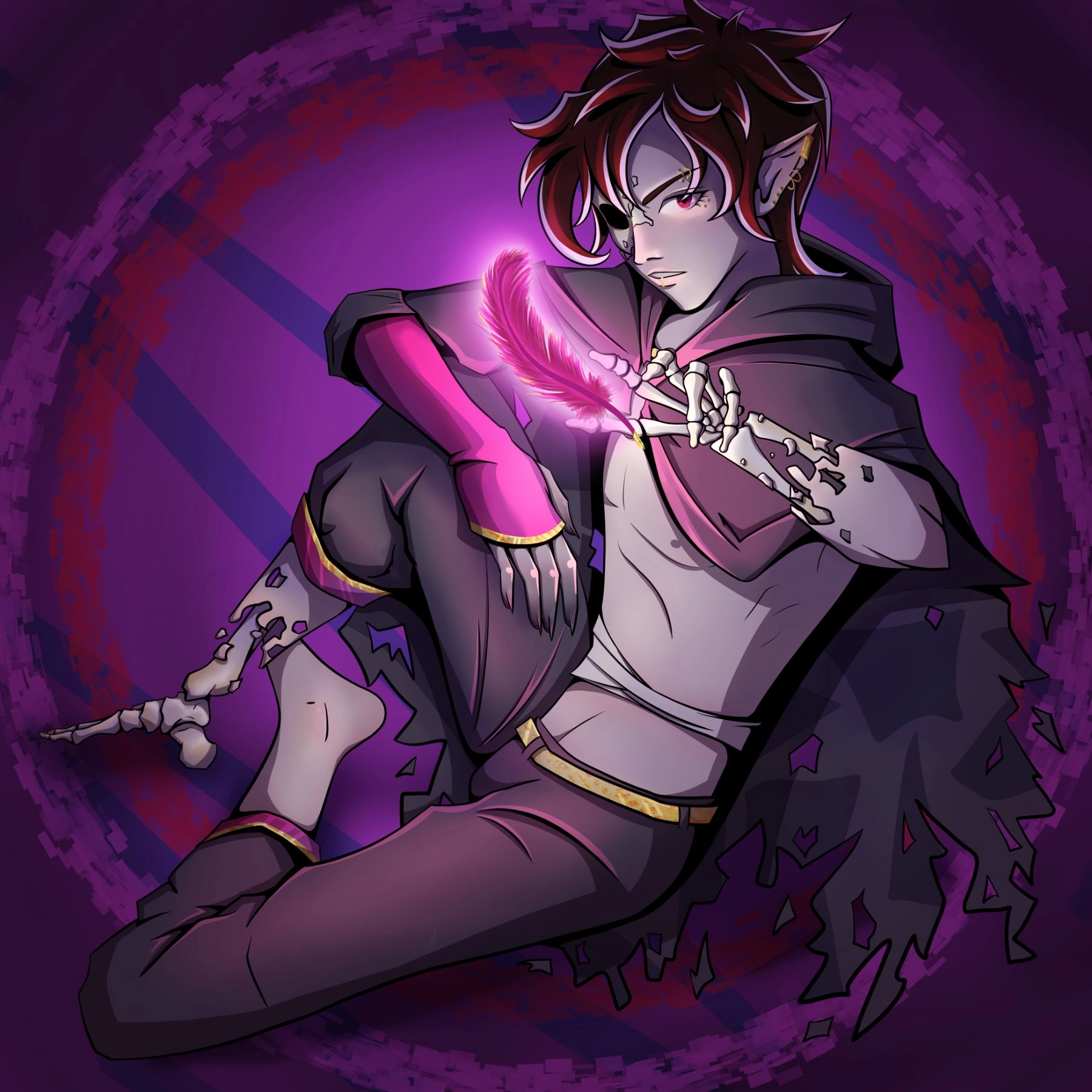 An older picture of Fate. I love bones. They are a bitch to draw, but omg they're so cool~ And the glow effect? Mwah~