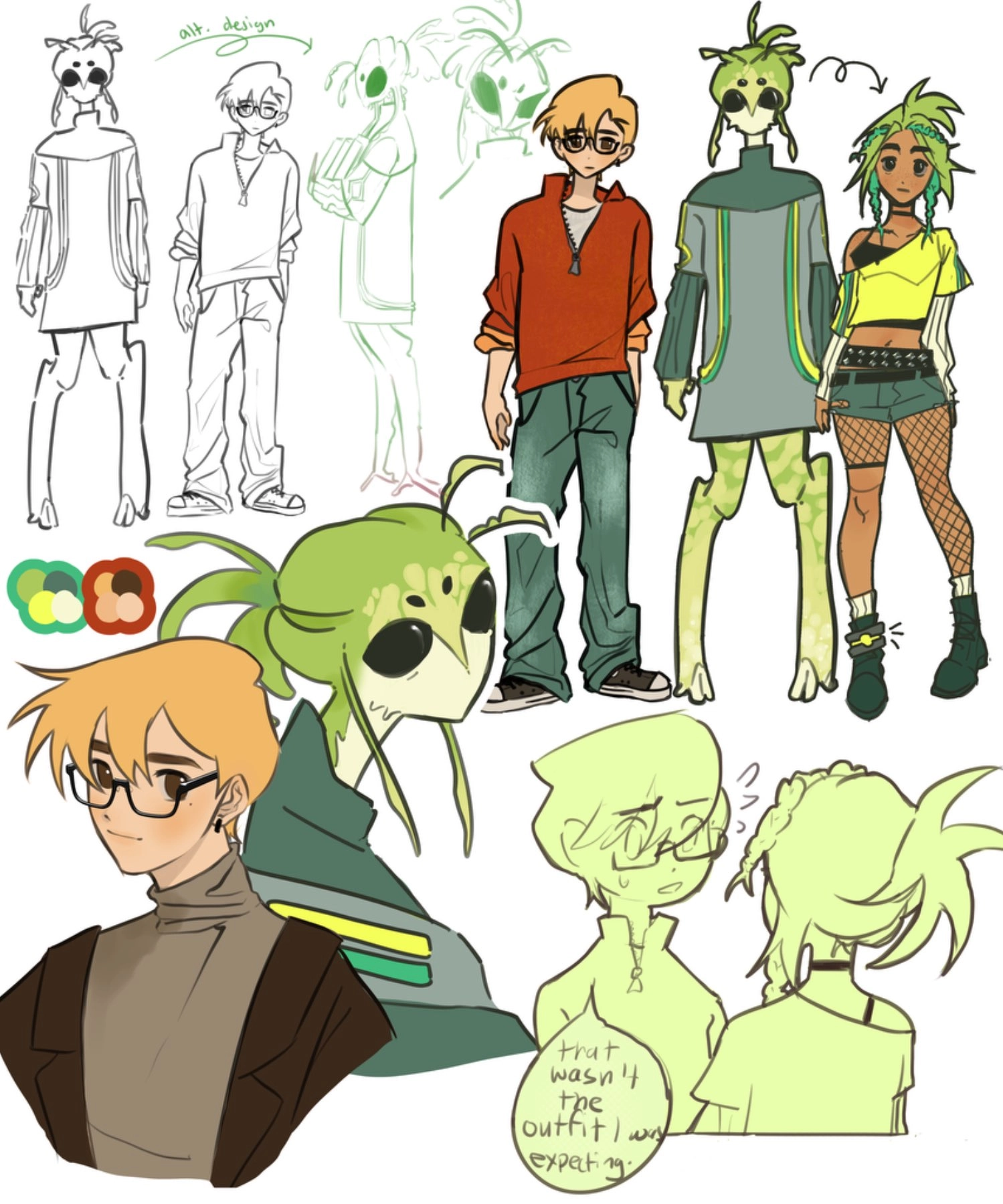 My alien oc and her friend!