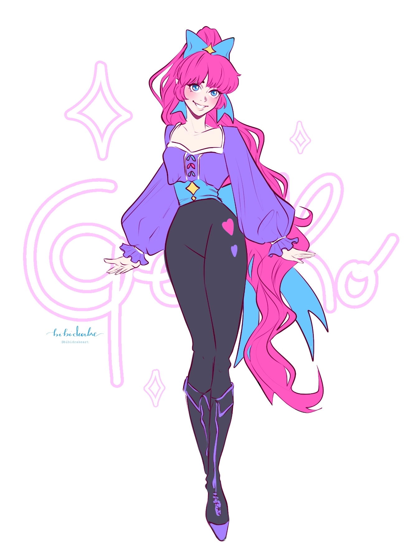Meet Gebiko, my OC and mascotte 🩷🩵🌻