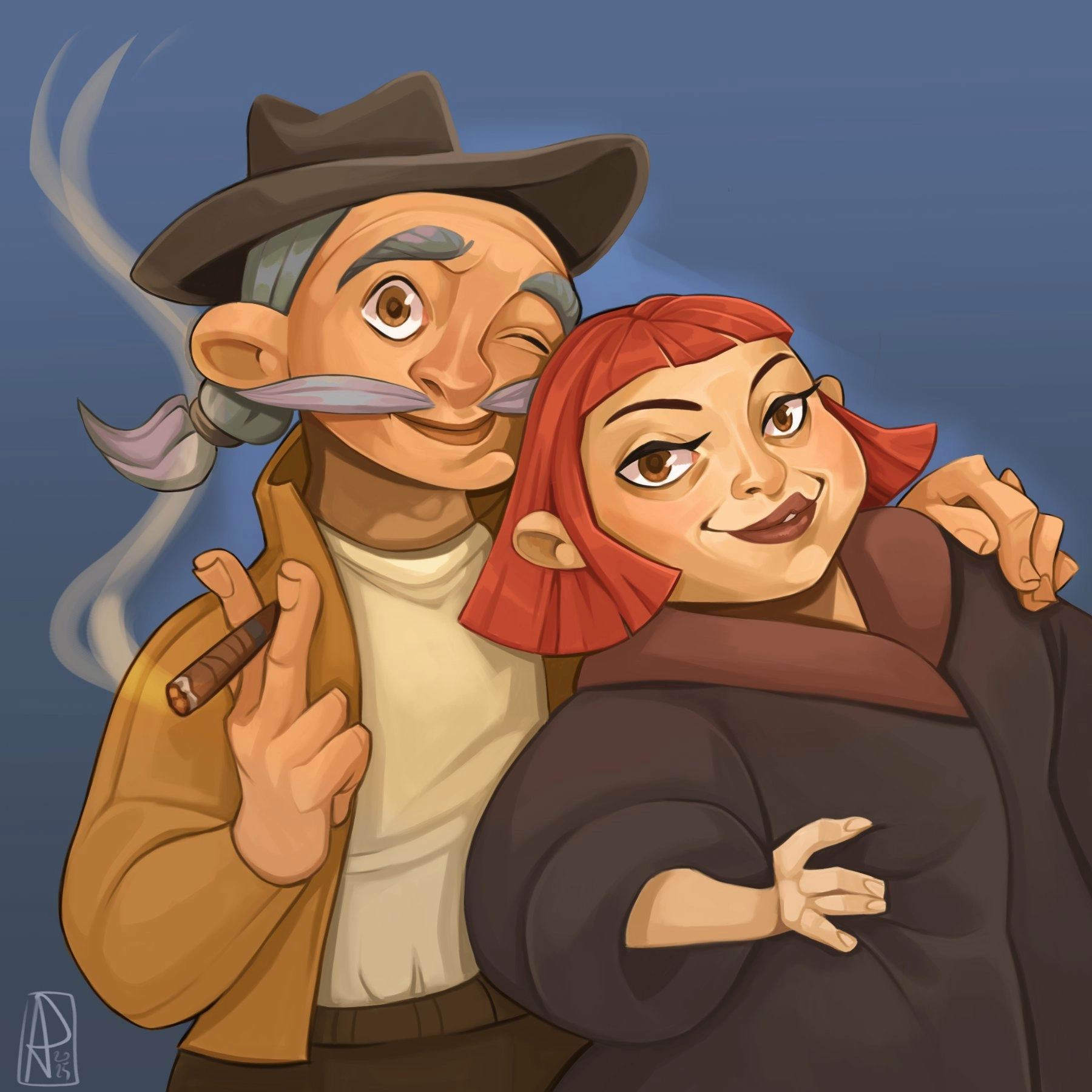 An external commission I made for a couple! They wanted a print format too. I had a lot of fun and completed it in one full day