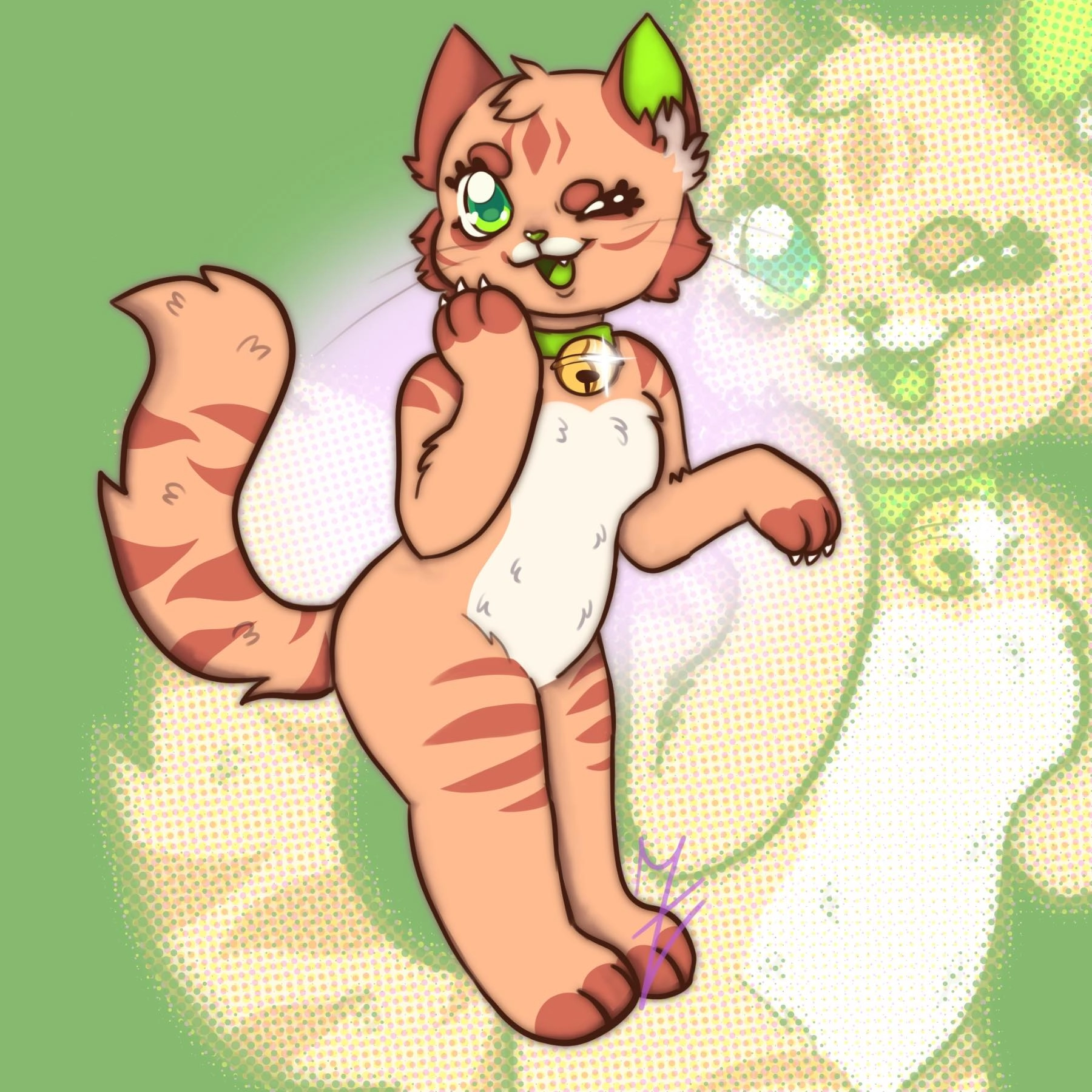 Chibi fullbody of my oc Foglia 🍃 