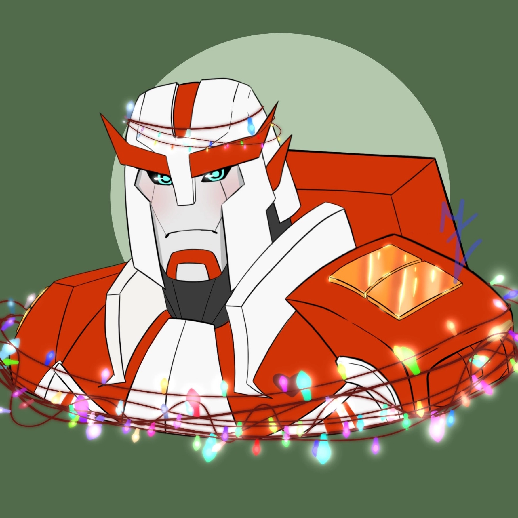 A special drawing I did for last year's Christmas of Ratchet from the "Transformers Prime" series