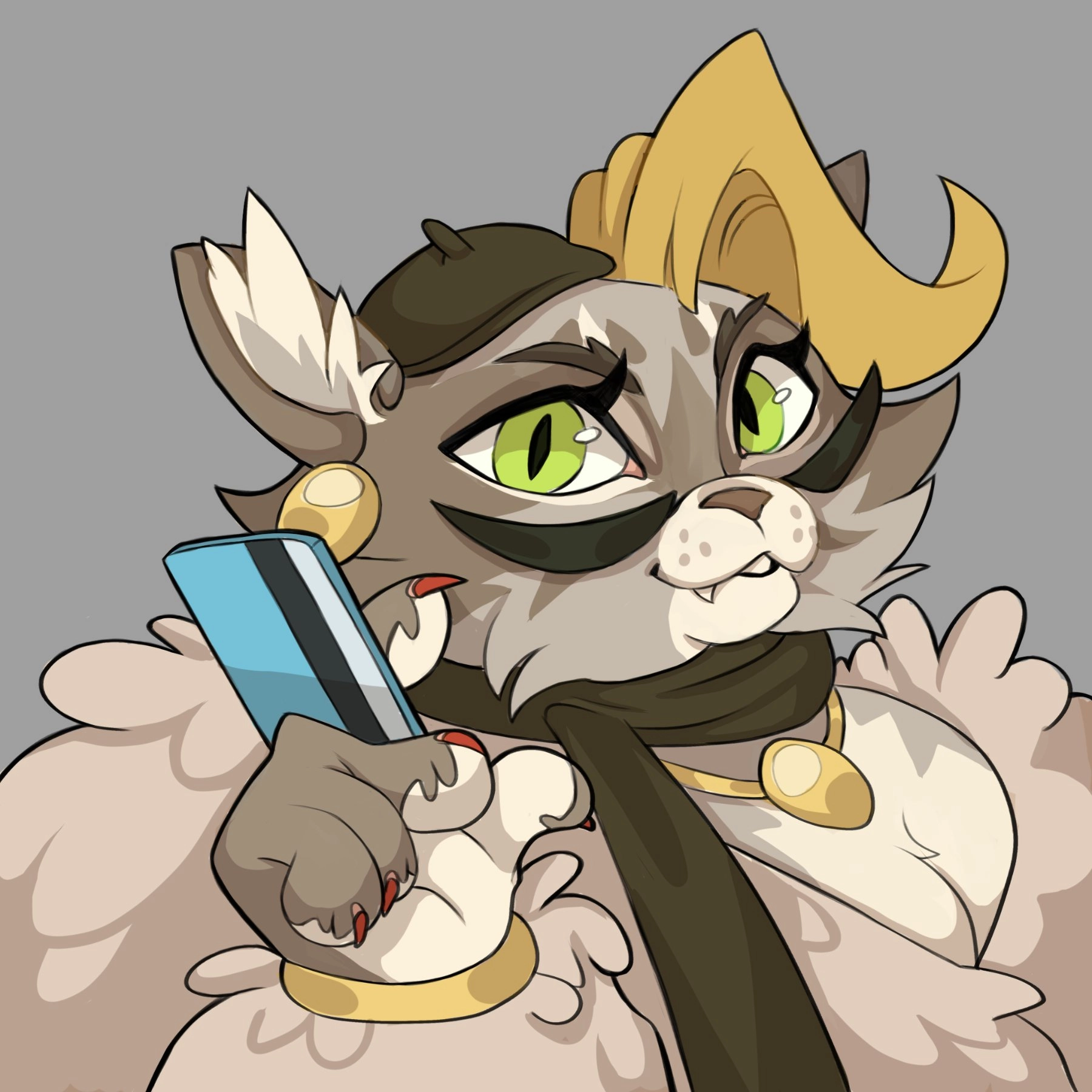 Furry character inspired by my cat Trilly