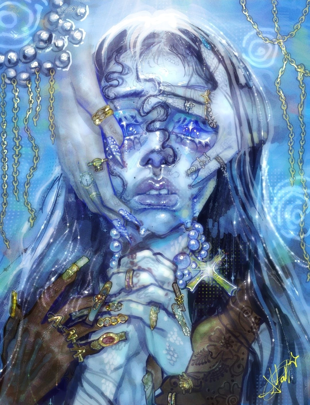 alluring mermaid, 2.8m on tiktok the old one got but now I redrew it 🐟 follow me on all socials !