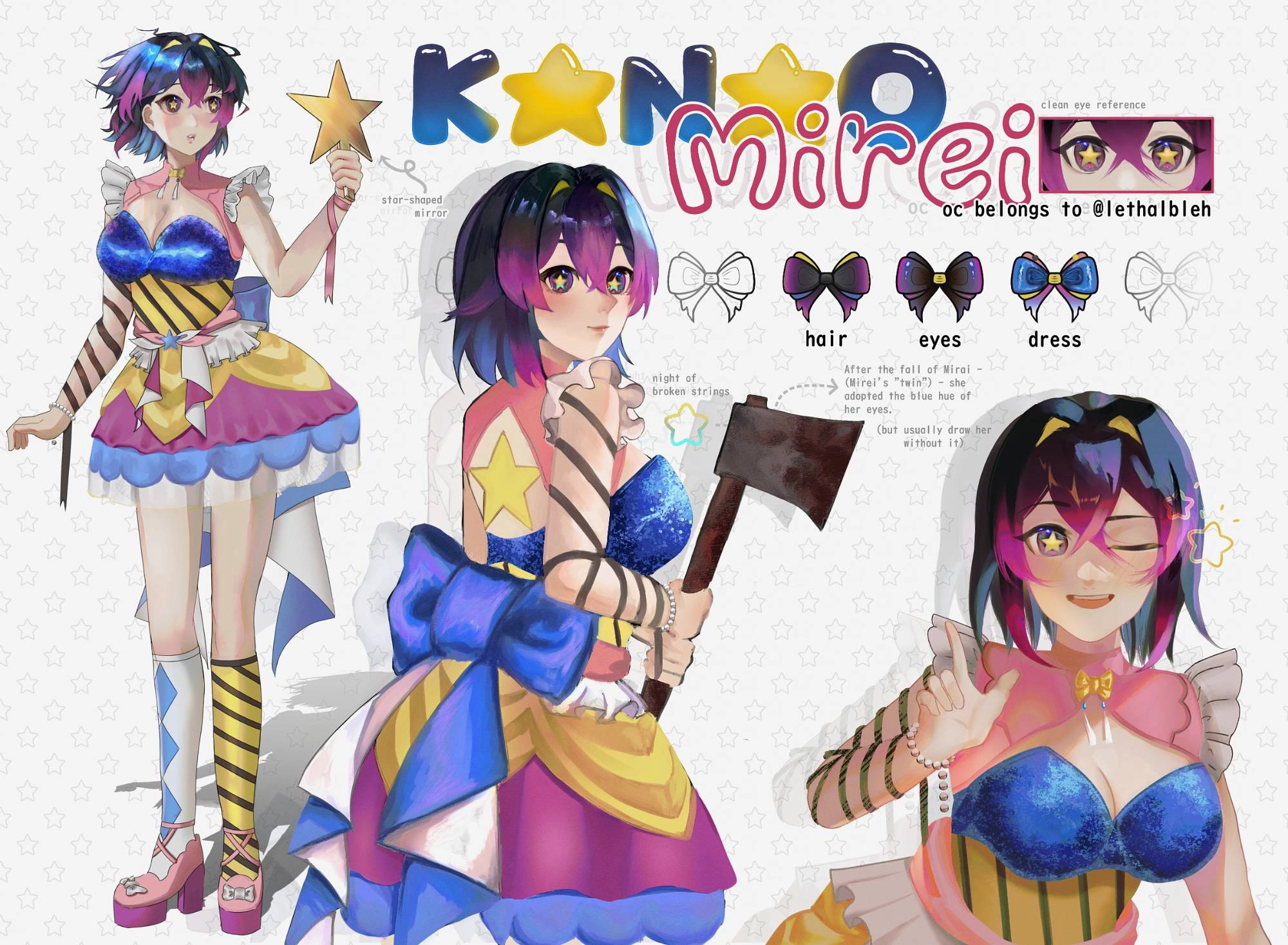 Preparing for ArtFight with my oc Mirei ^^. Very proud of how this sheet turned out and I may open commissions related to character sheets like this!
