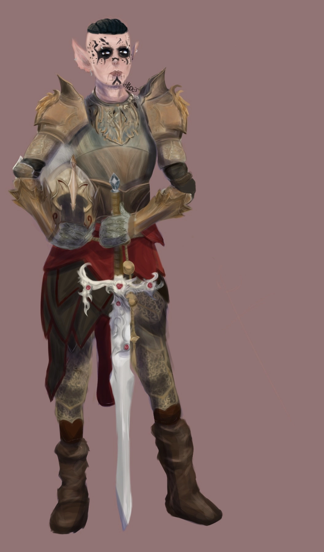 one of my first comissions ever. it was my first time doing armor 