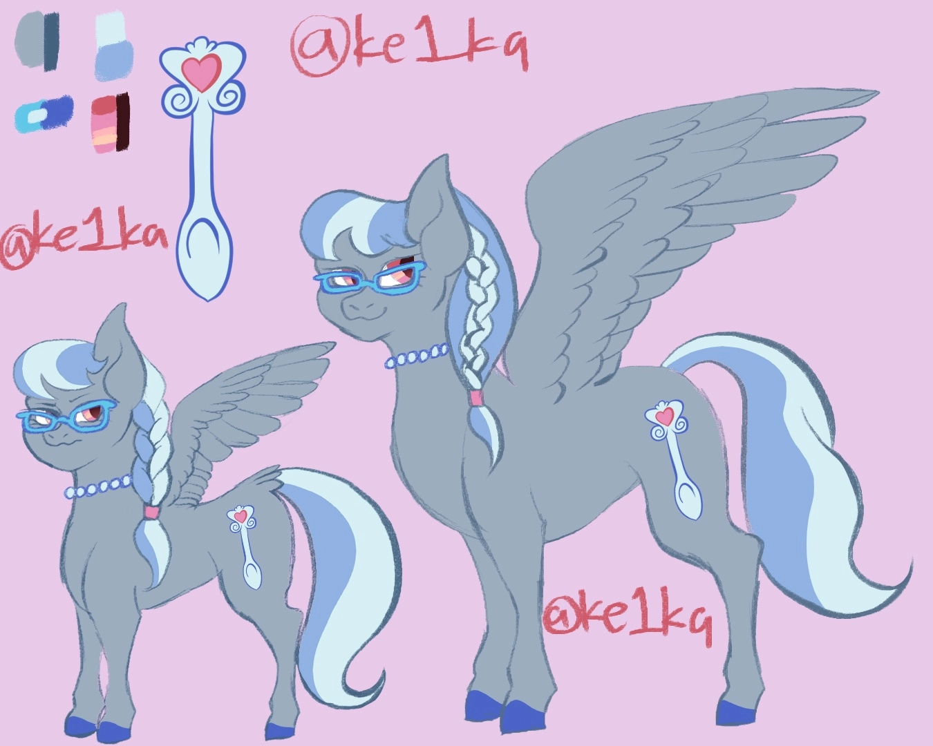 Here is the spoiled girl herself Silver Spoon! I decided to make some big changes to the bullies and thus Silver Spoon is now a pegasus. For Silver Spoon I think she has a talent to sense social tides and such is able to live life in an easy way since she latches onto people for their social power and leaves when it turns sour. But when Diamond Tiara makes a change they genuinely become friends and are now inseparable and unstoppable.