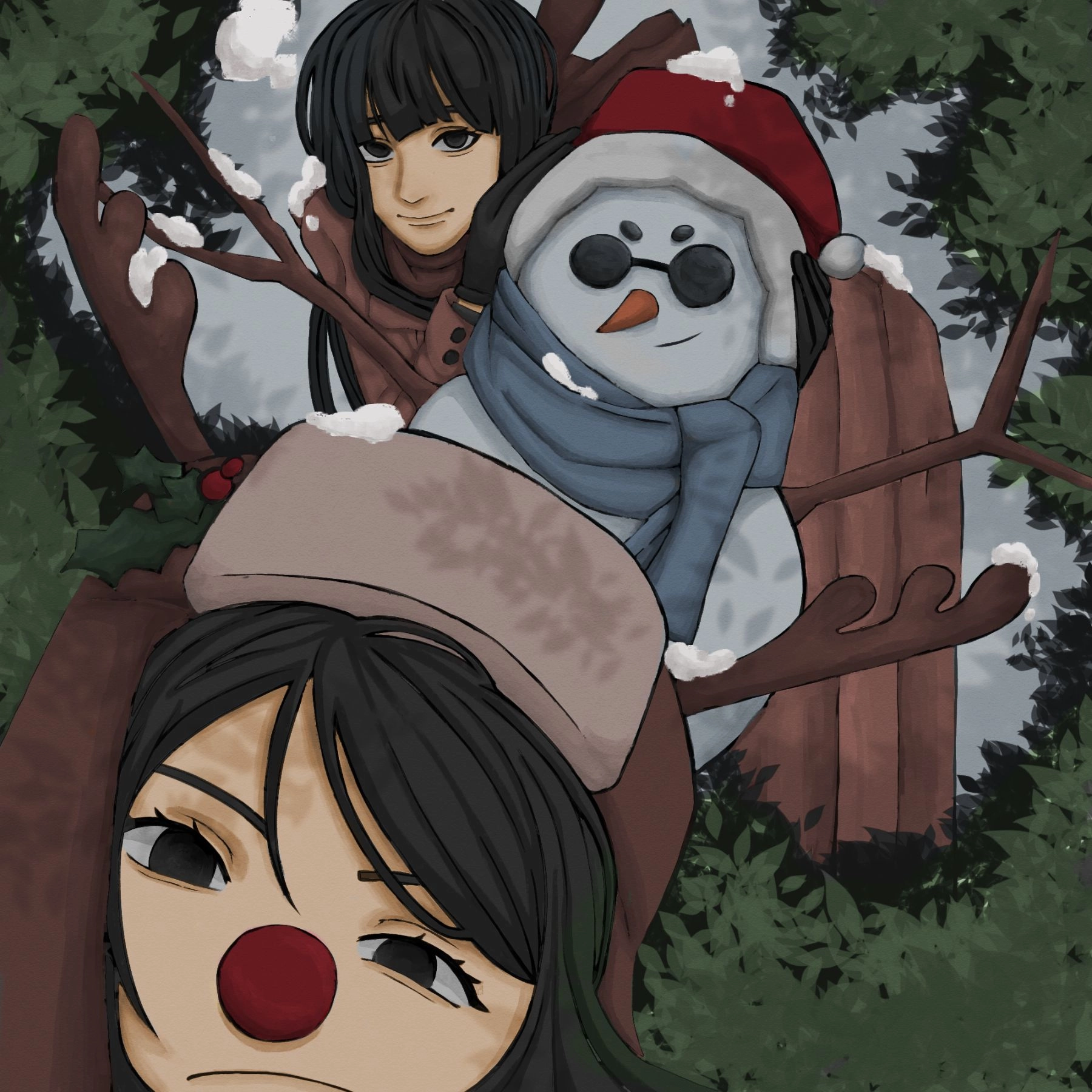 christmas artwork w my ocs !!