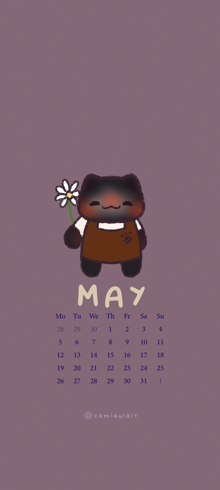Happy May !! :3 Made a lil wallpaper for the month for my phone hahaha feel free to use it too if you’d like <3 
