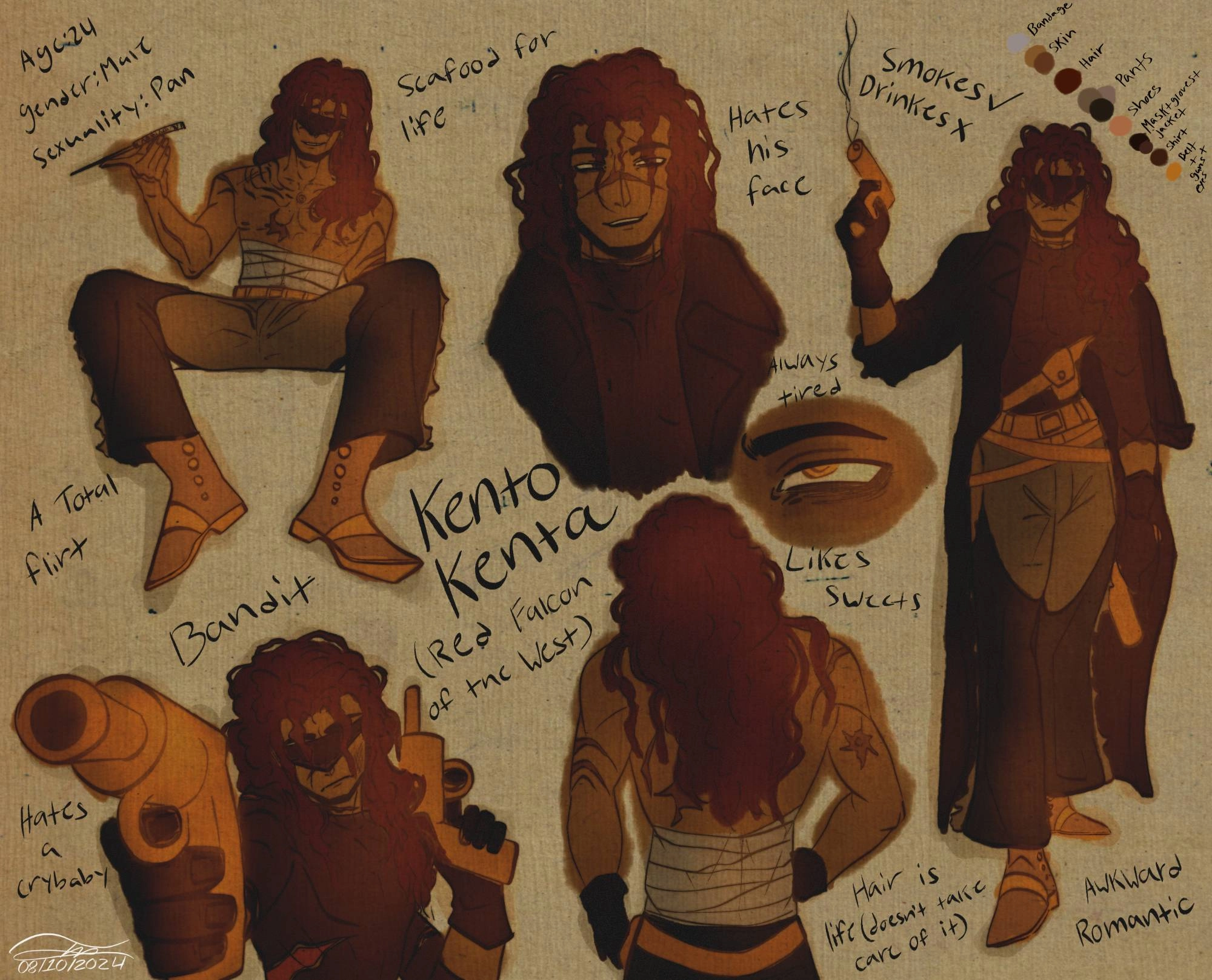 Kento Kenta who was originally supposed to be a cowboy oc, he's now an Emperor😫