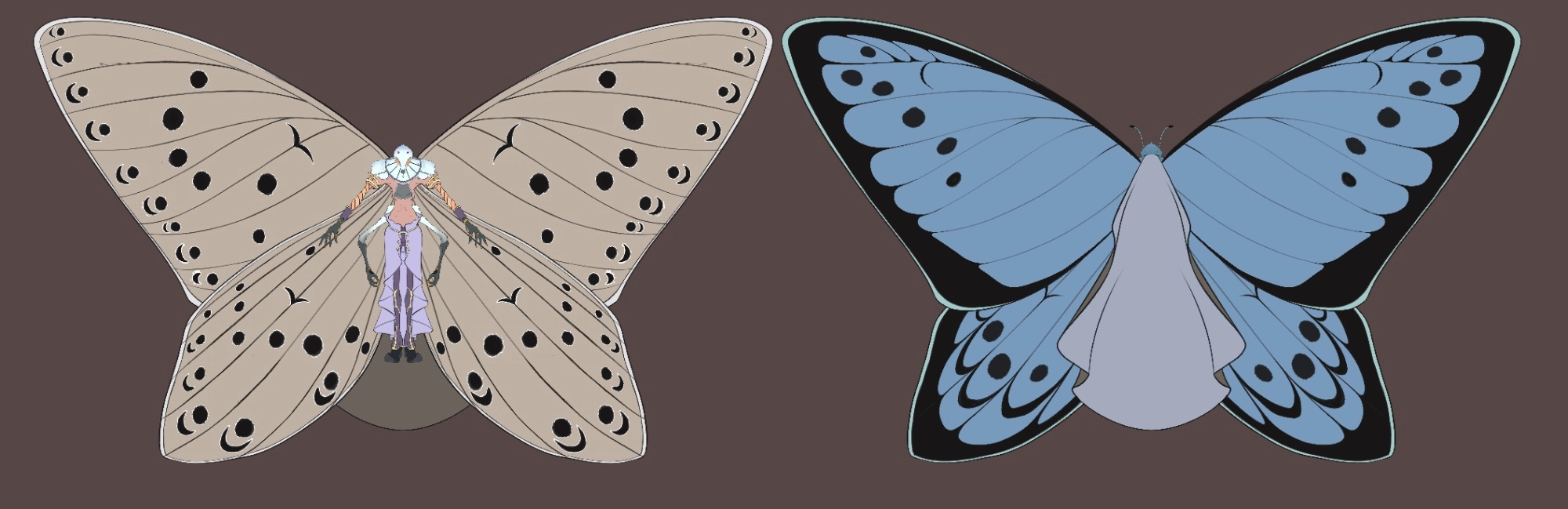 That was to see how the wings clipped on one another, and yes, 'lil' cape, no back looking 