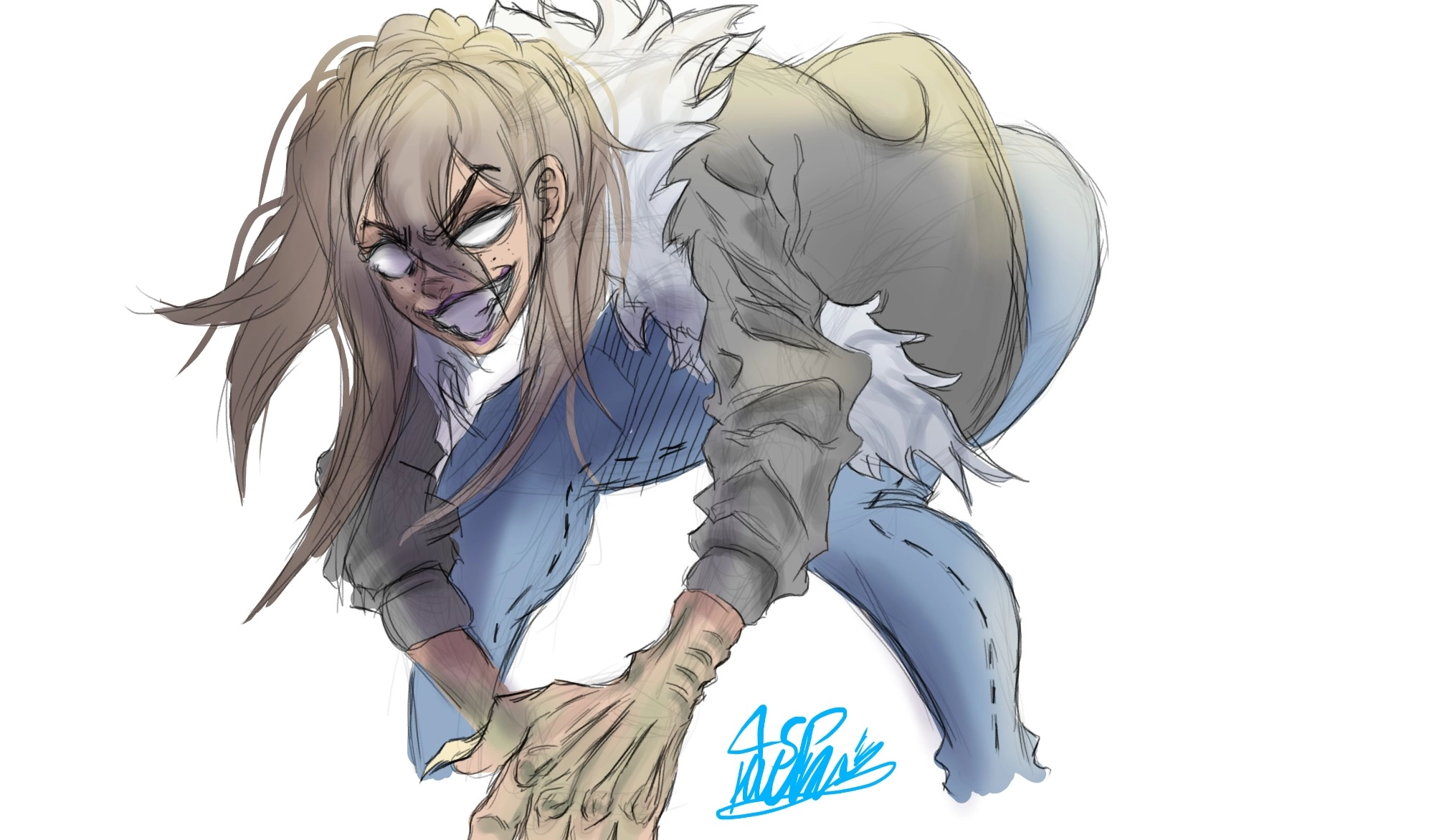 A simple sketch I did as a commission of a "crocodile girl"
(Made entirely in Krita)