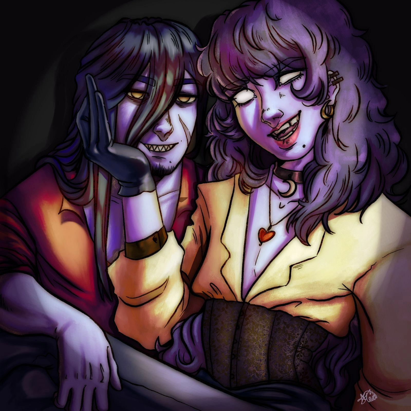 An old commission for a friend!
Two of his ocs C:
