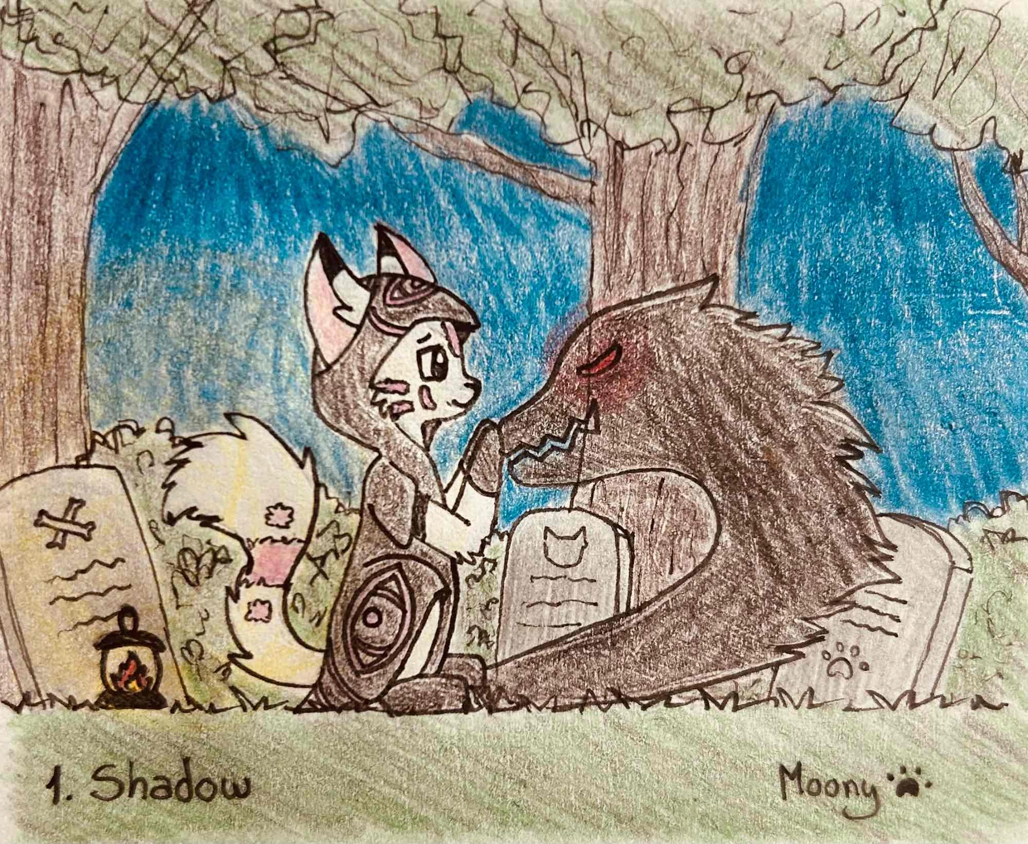 I guess I should post all my entries for PocApptober 2023… And I should have started with the first day, but oh well 😂
Prompt 1: Shadow
I chose to draw Adriel as I love him so so much 💙 Just as last drawing (and all the others that are coming), this character belongs to PocApp Studio, from their mobile game Castle Cats.
