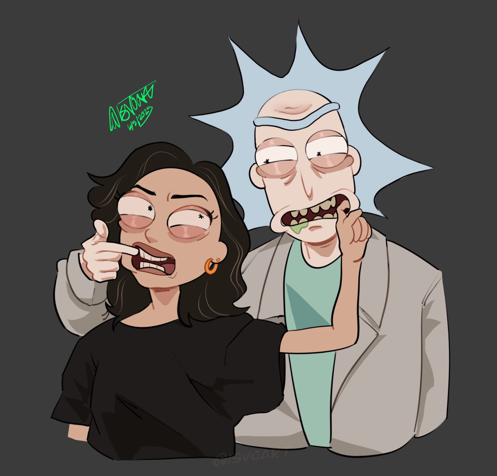 Self insert/ Rick and Morty commission I completed :3
