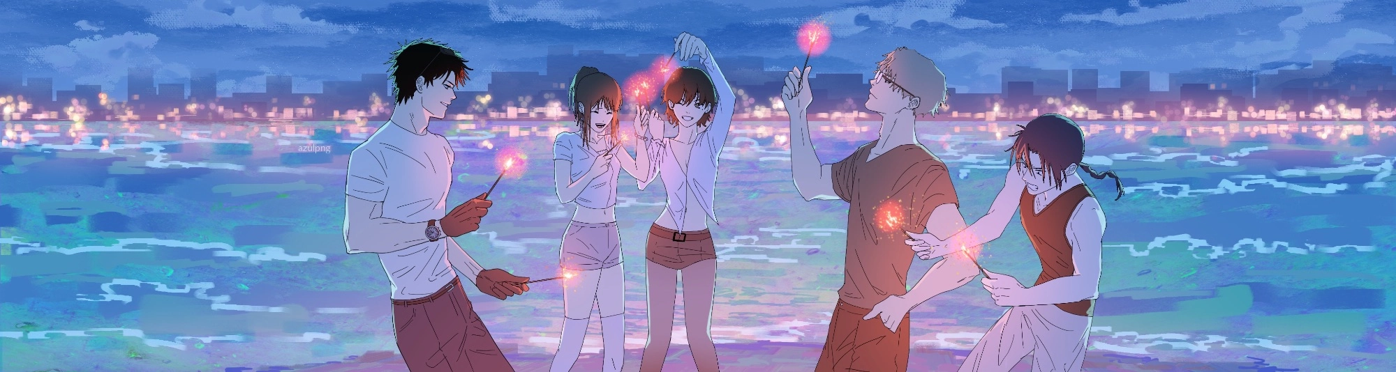 My characters at the beach

They belong to my webtoon (wip currently!)