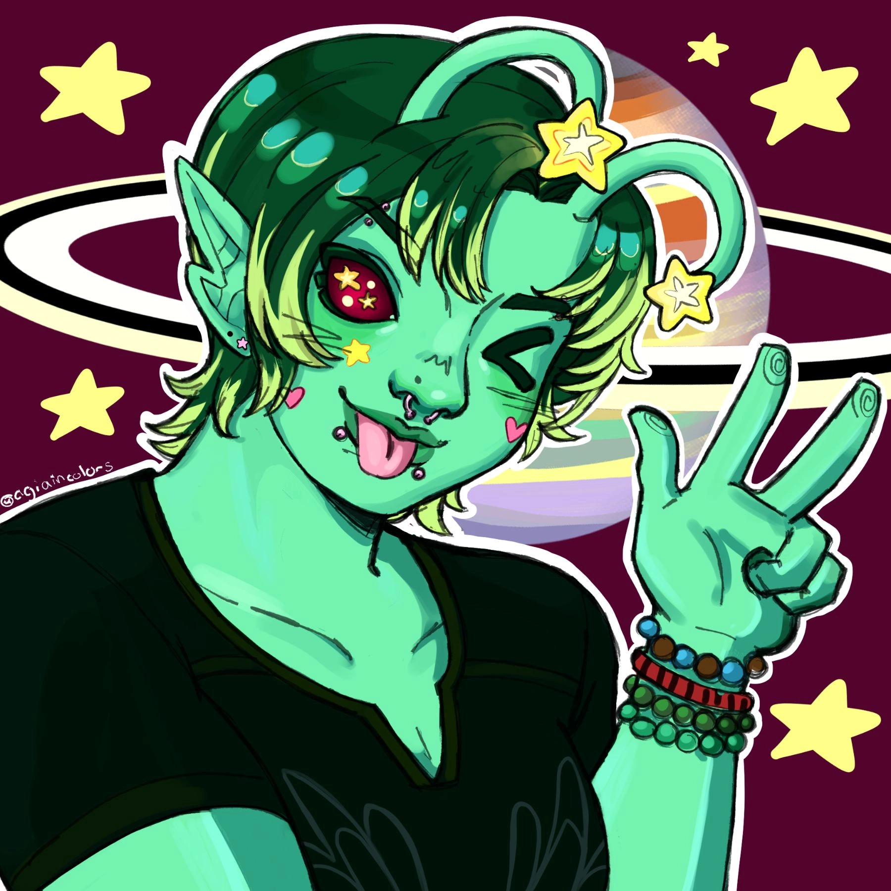 Profile picture of my sona! Lil Alien 