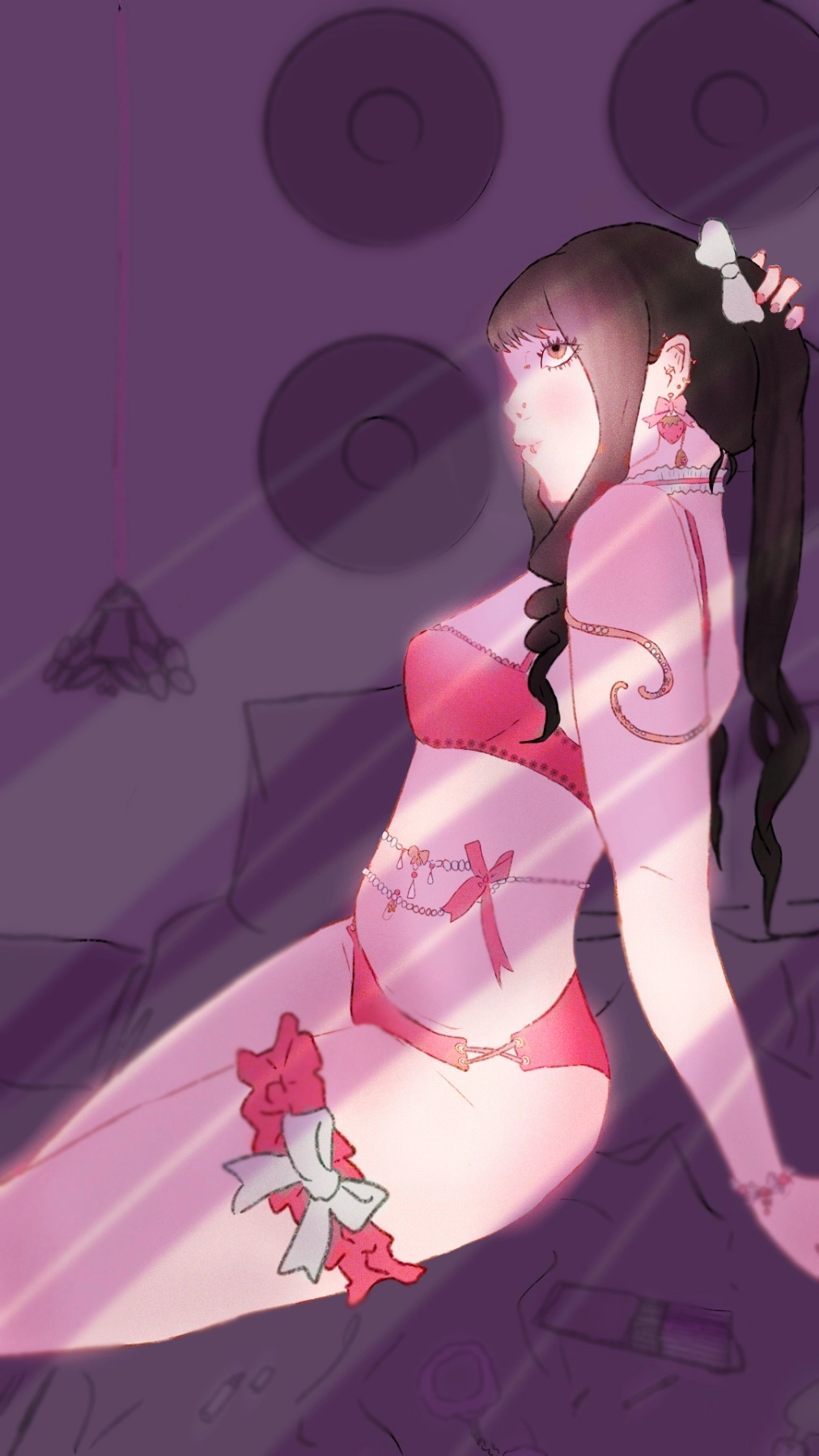 Another piece made for my OC, Velvette! This time she's more mysterious 👀