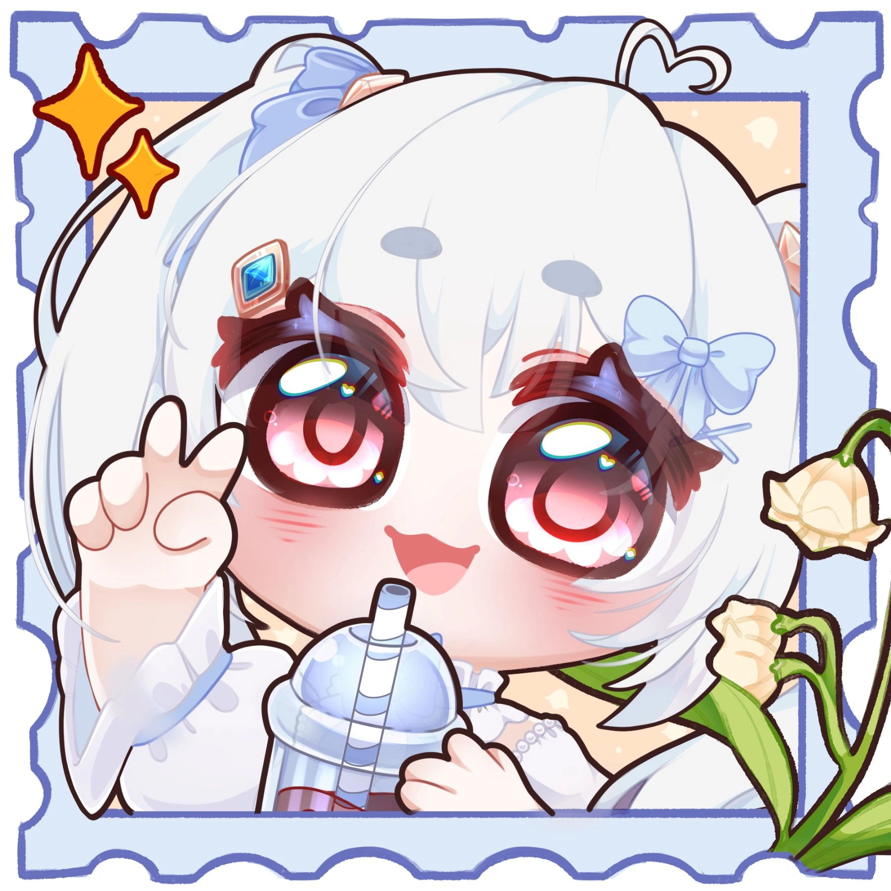 Ych Commission: Cute Stamp Icon - Pfp for @reyhka ♥