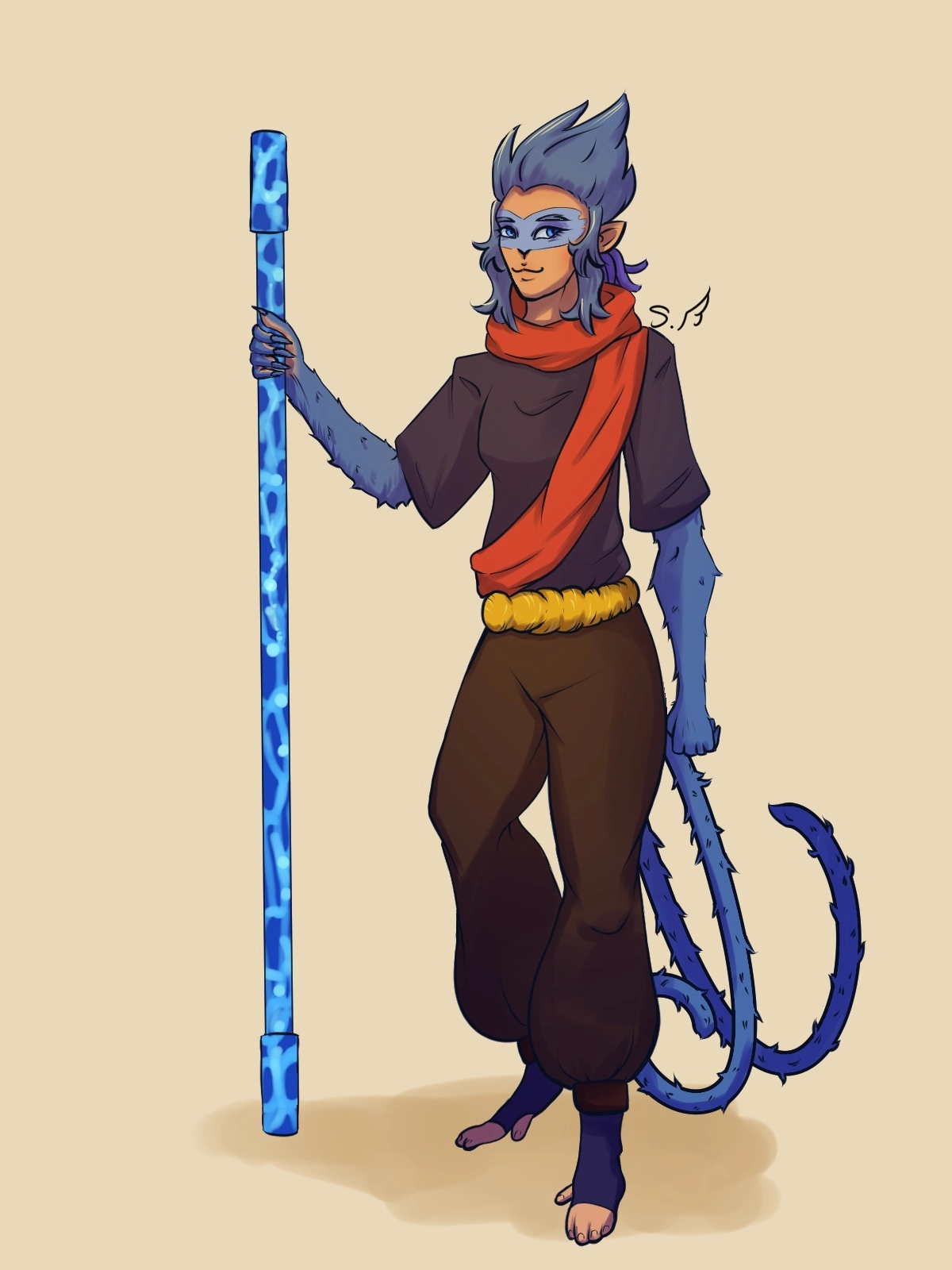 The Two-Tailed Tamarin, a mystic monkey who once studied under the great Monkey King himself. She is now on a journey with her two amazing friends, a journey somewhere, somewhat west-ward-ish?