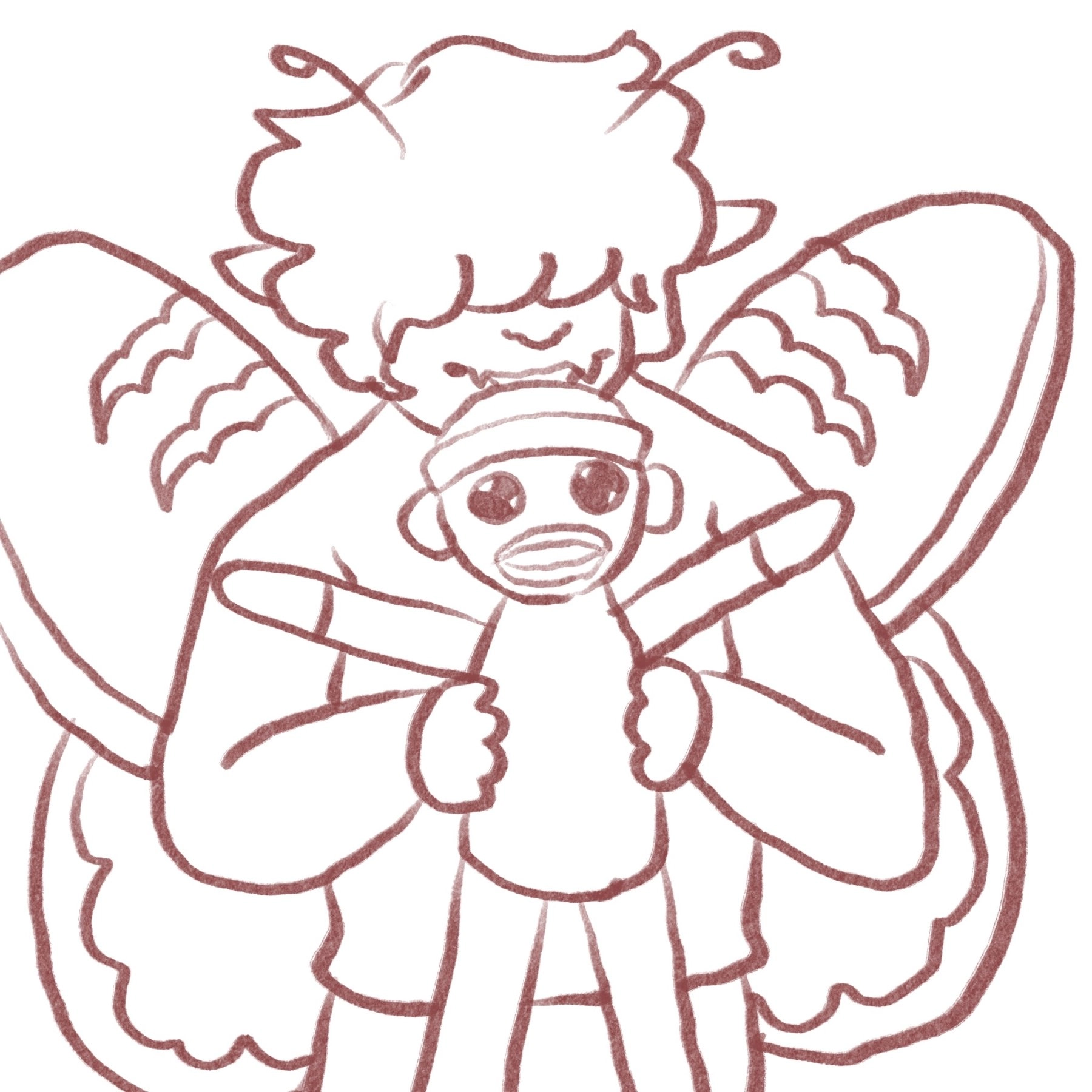 The silly Macha holding the bestie Jimbo. 