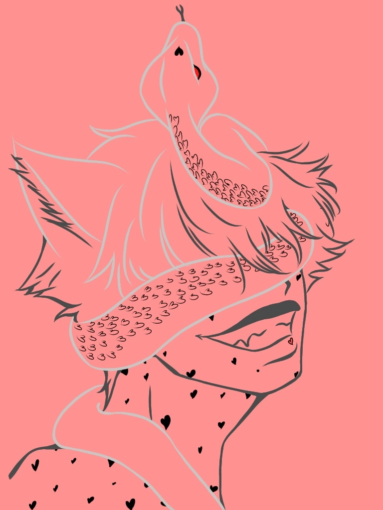 Snake = lovebite
Shiro and his snake friend