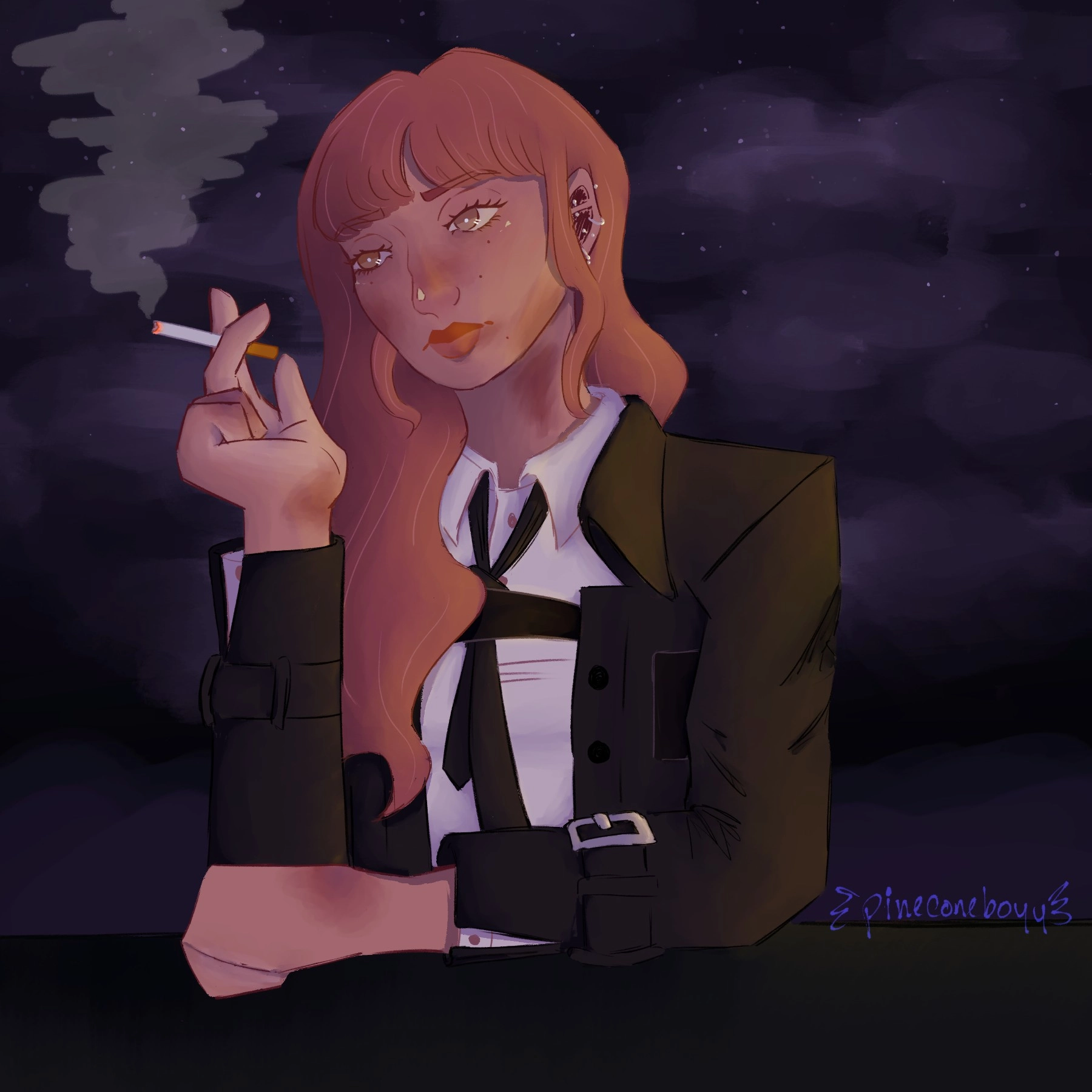 this is my most recent piece and a commission i did for one of my friends!!! this is their love and deepspace mc :) loved drawing her, she is so pretty