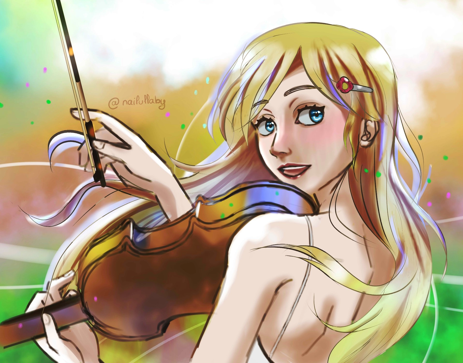 🌷 It’s been years since I watched this anime, but it still makes me a little sad around this season.
I guess someday I’ll rewatch it...

~ Fanart of Kaori from Your Lie in April 🎻💛